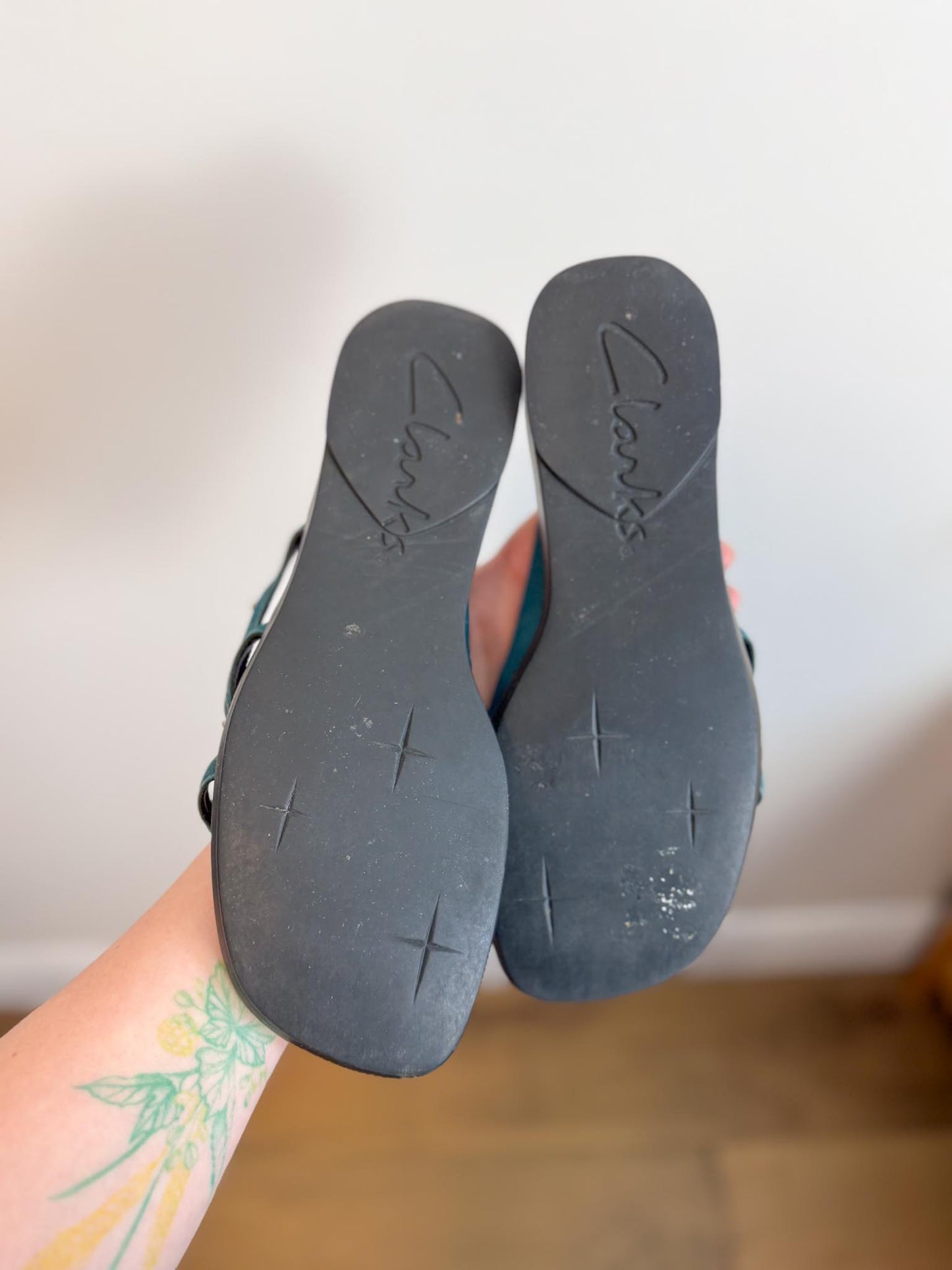 Vintage Clarks Leather Slides (Size 10)