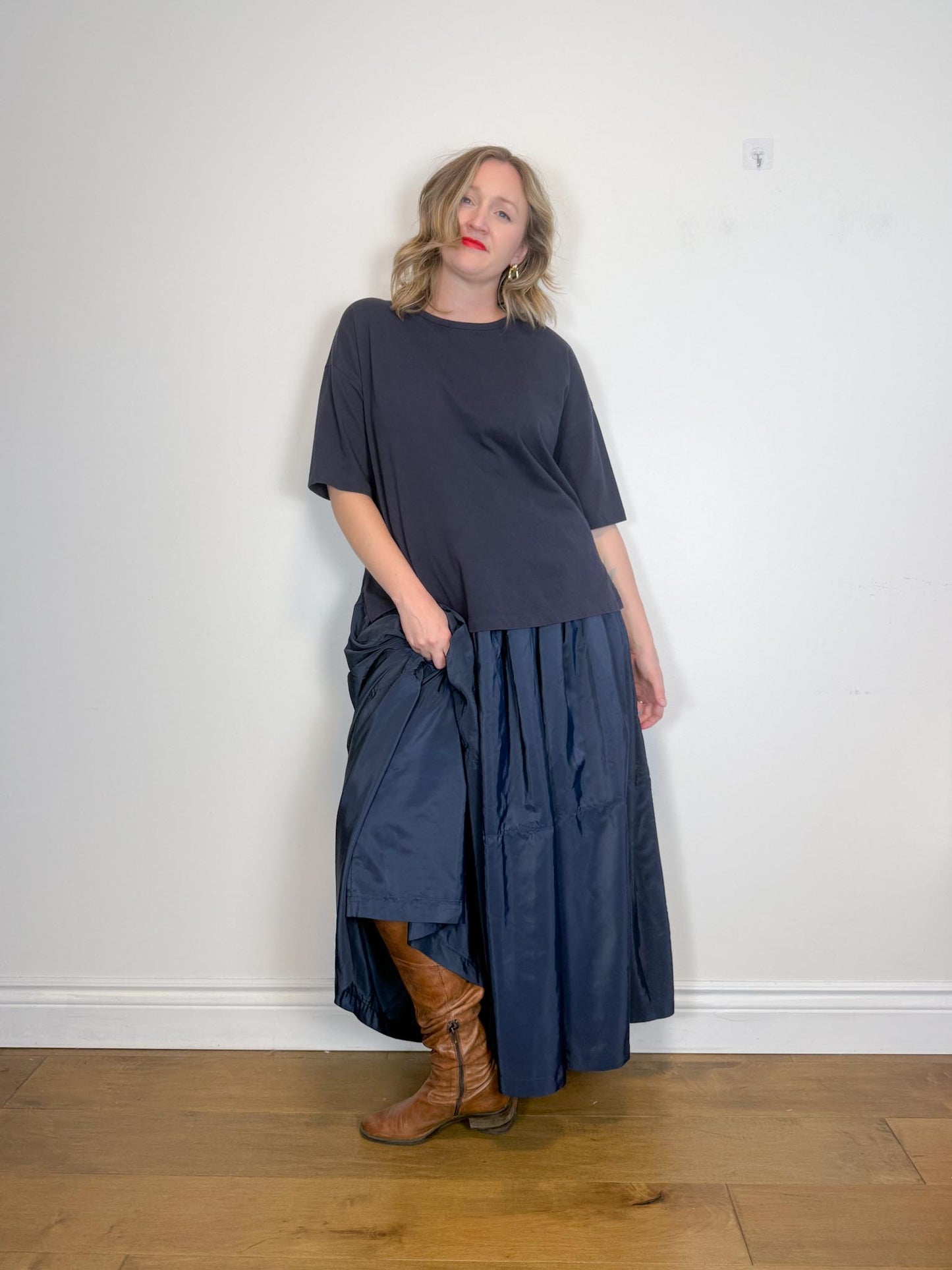 Full Maxi Skirt in Navy (Size L)
