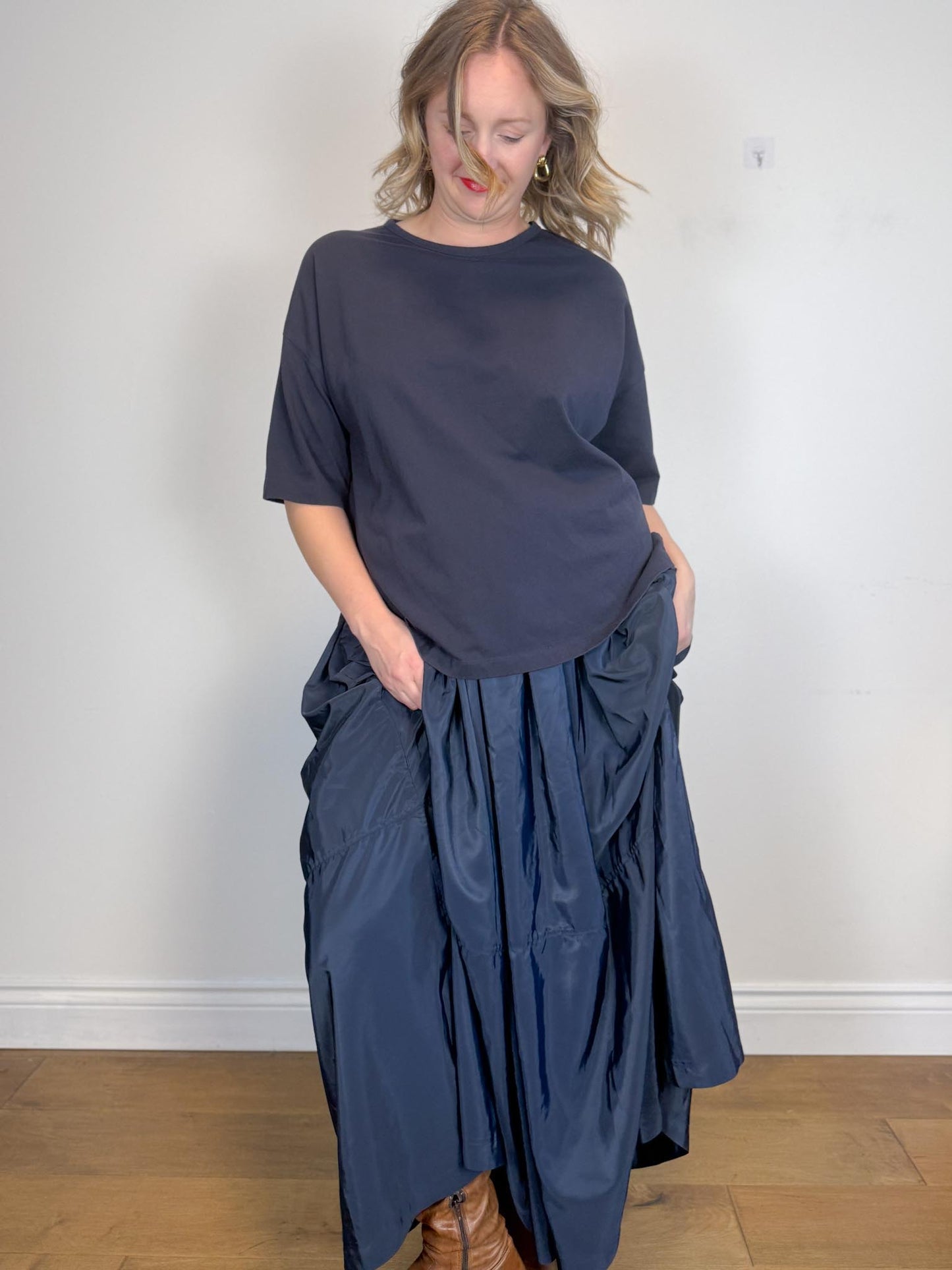 Full Maxi Skirt in Navy (Size L)