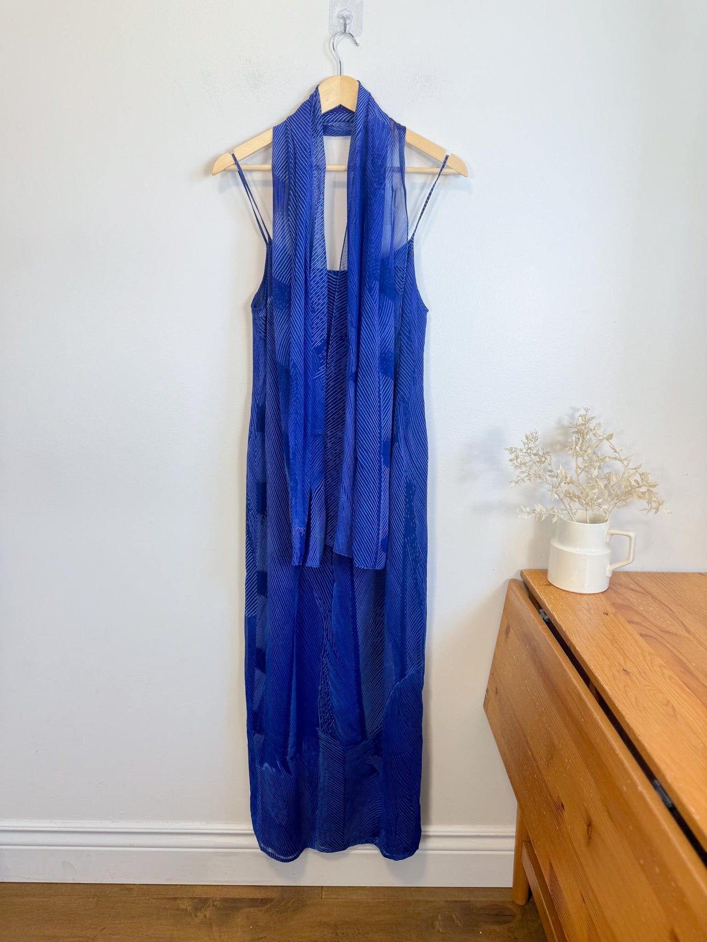 Vintage Laurel Slip Dress with Scarf (Size M)