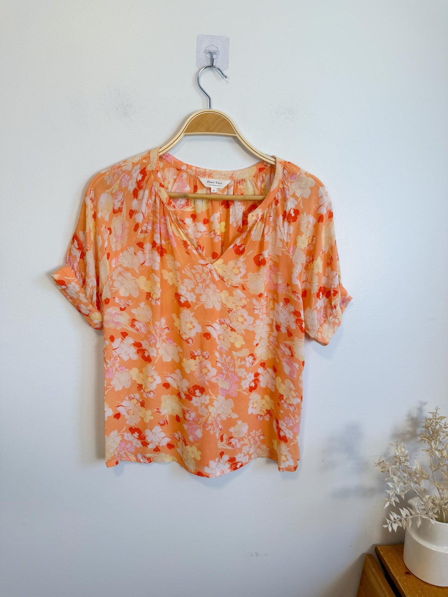 Part Two Popsy Blouse in Orange Floral (Size S)