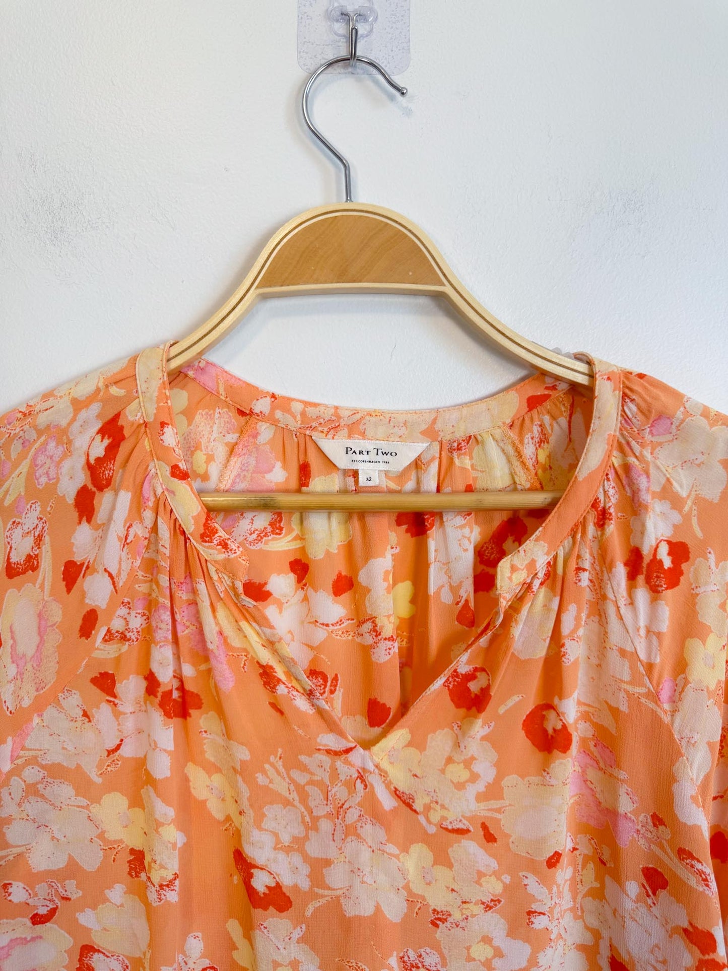 Part Two Popsy Blouse in Orange Floral (Size S)