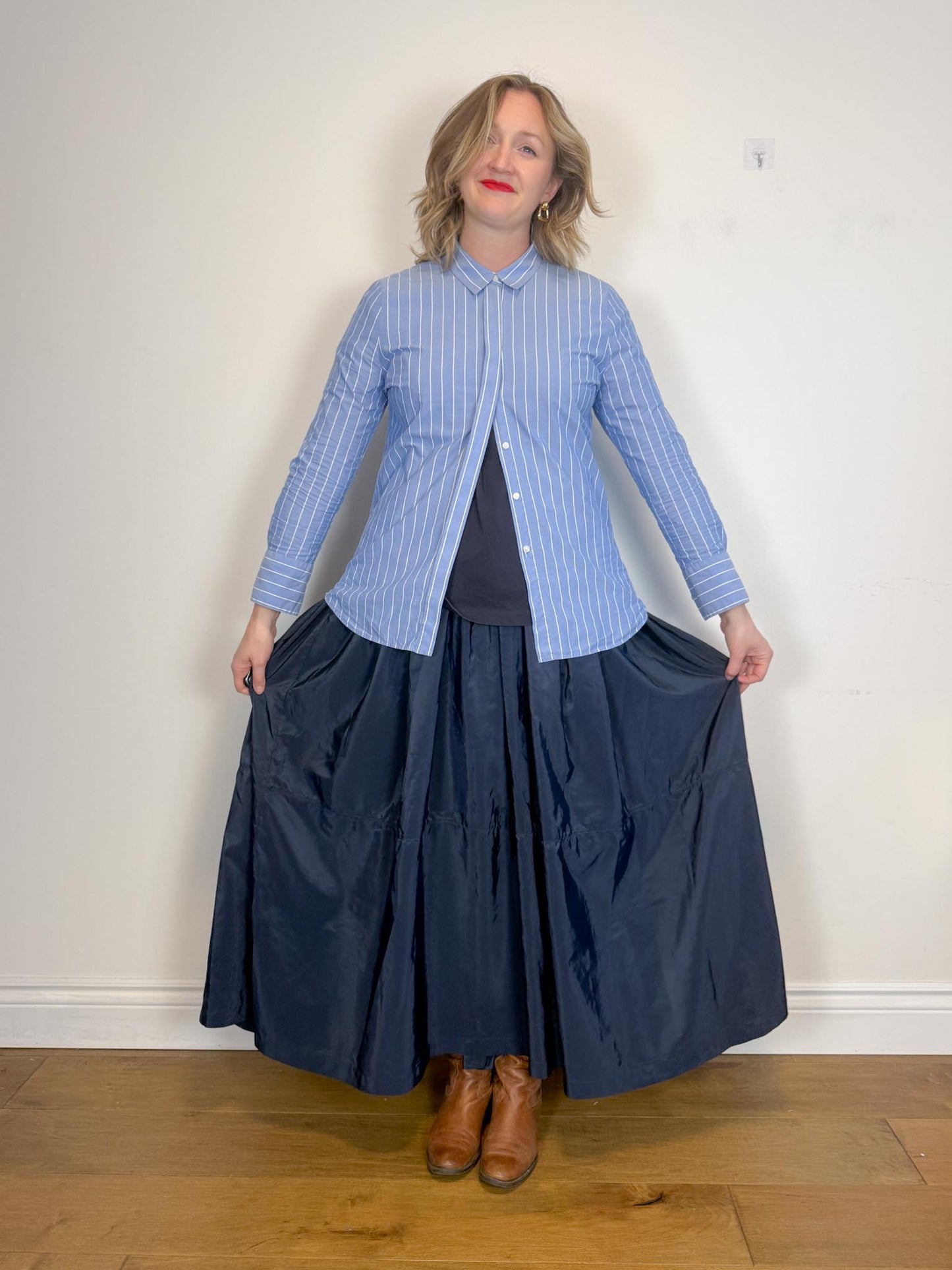 Full Maxi Skirt in Navy (Size L)