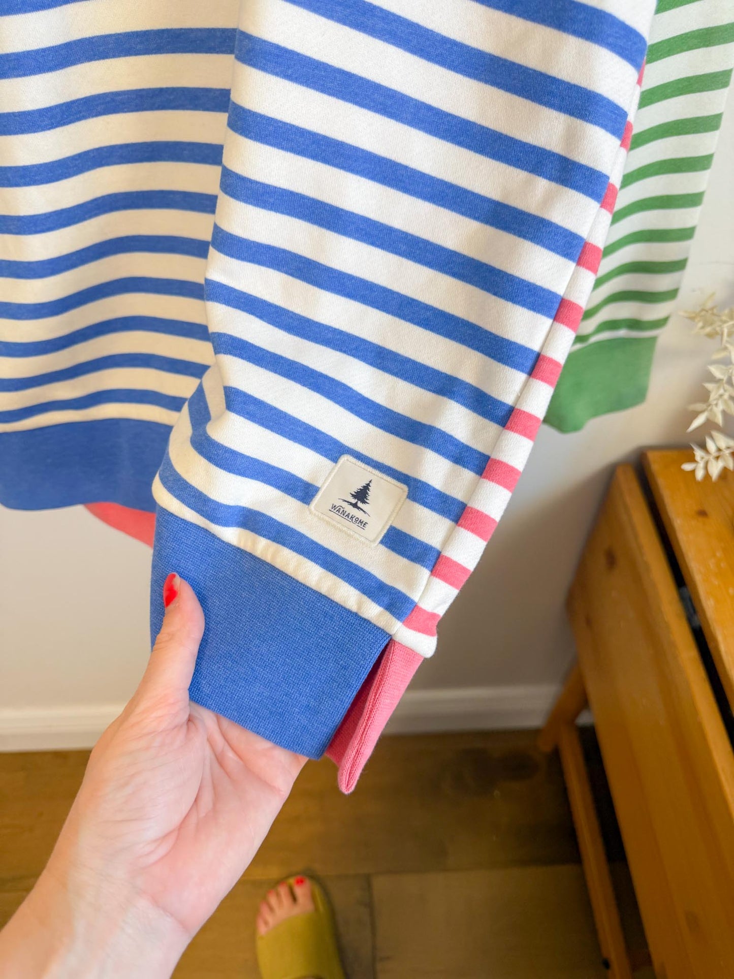 WANAKOME "Panna Multi-Stripe Sweatshirt" (Size S/M)