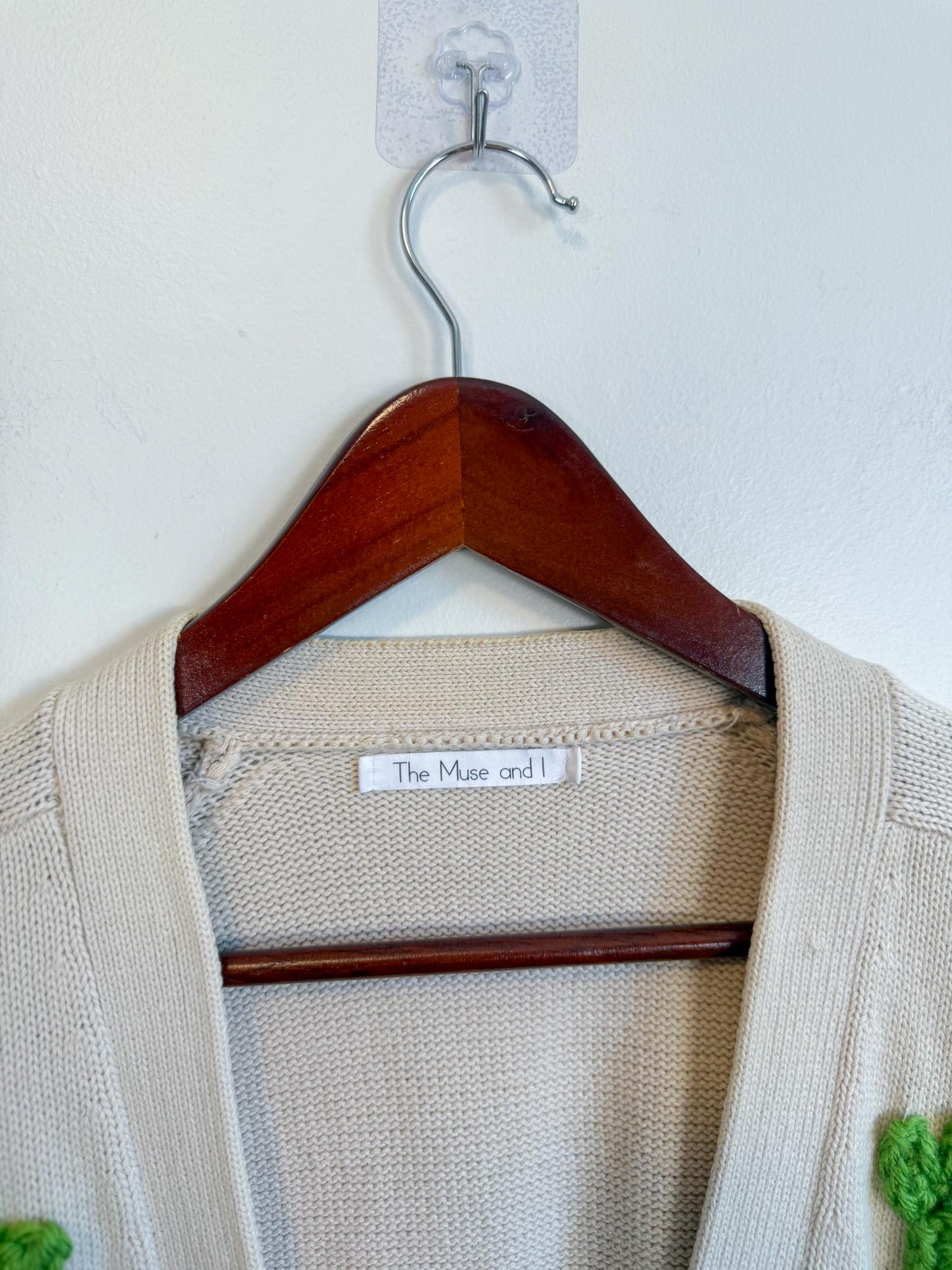 The Muse and I Cardigan with Embroidered Cacti (Size M)