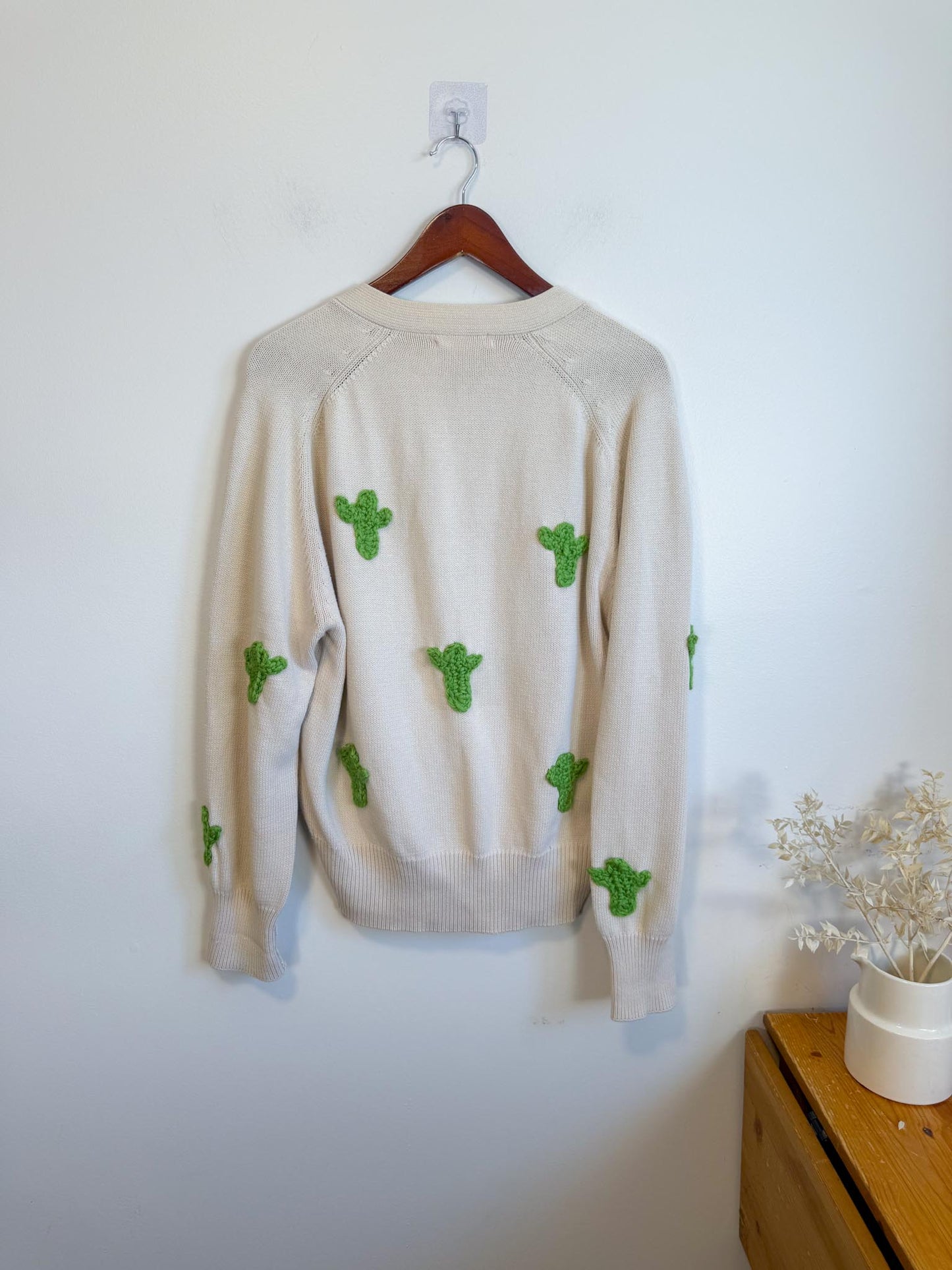 The Muse and I Cardigan with Embroidered Cacti (Size M)