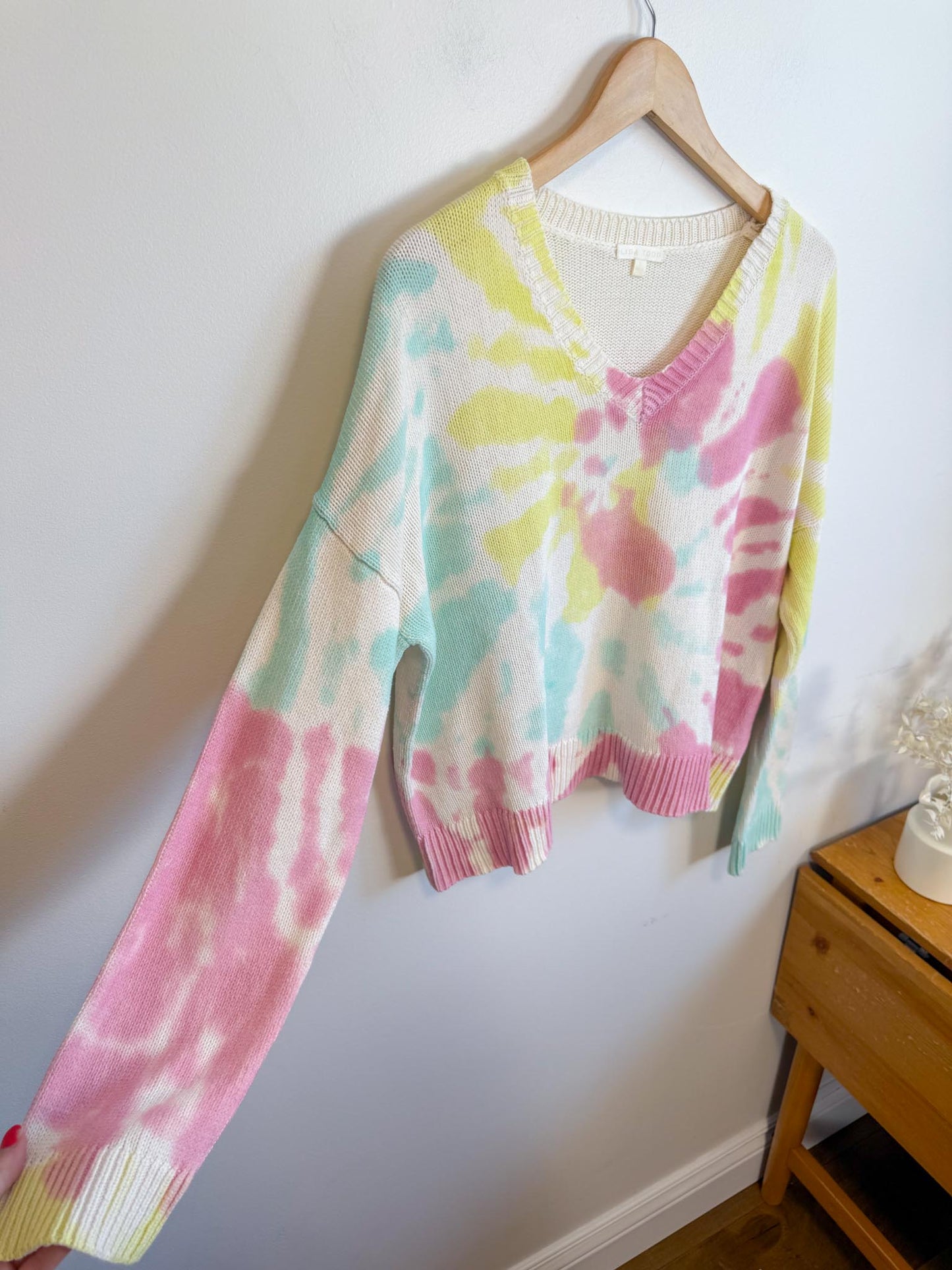 Lisa Todd Tie Dye V-Neck Sweater (Size S/M)
