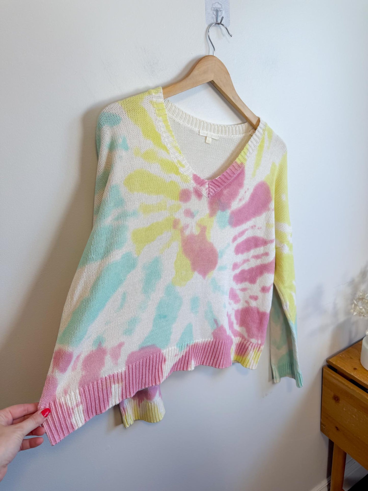Lisa Todd Tie Dye V-Neck Sweater (Size S/M)