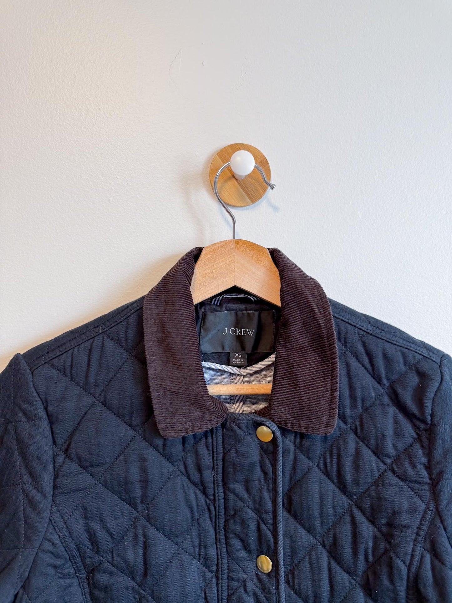J.Crew Quilted Navy Chore Coat with Corduroy Collar (Size XS)