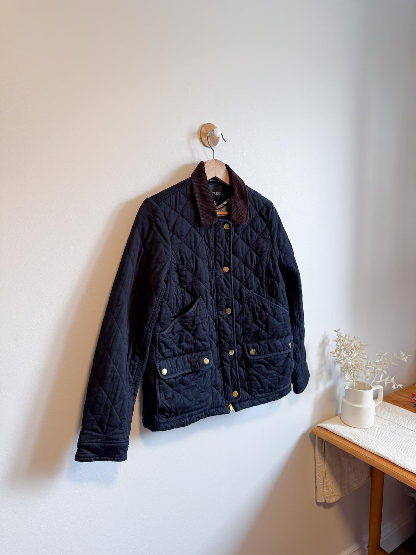 J.Crew Quilted Navy Chore Coat with Corduroy Collar (Size XS)