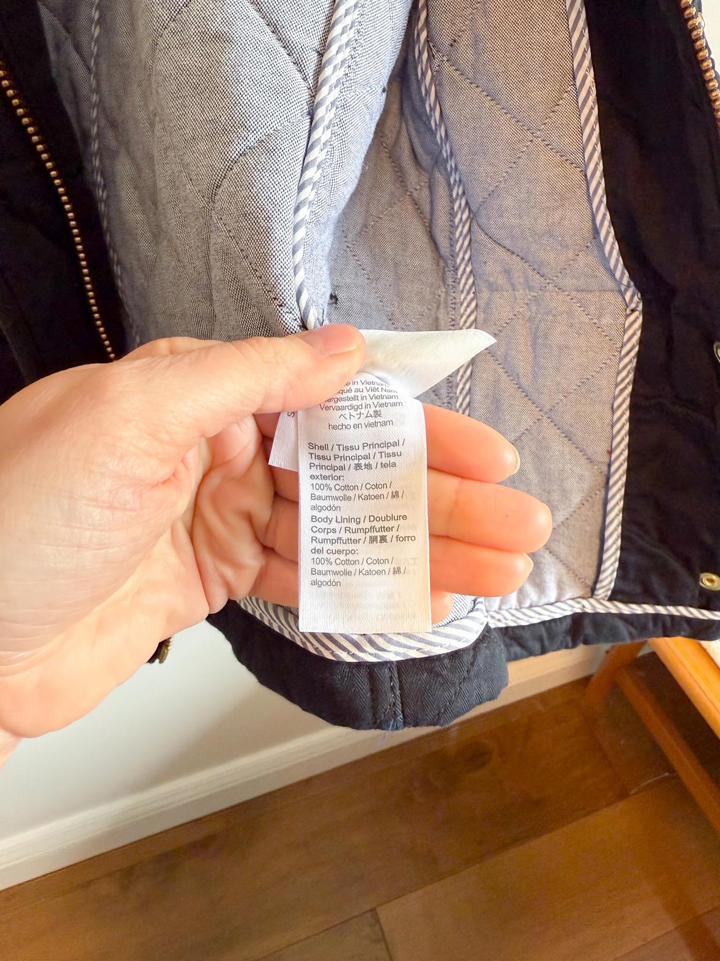 J.Crew Quilted Navy Chore Coat with Corduroy Collar (Size XS)