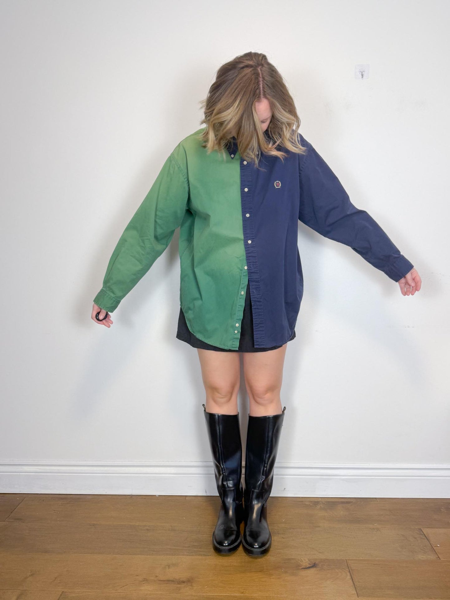 Vintage 90s Tommy Hilfiger Colour Block Button Down (Size L)