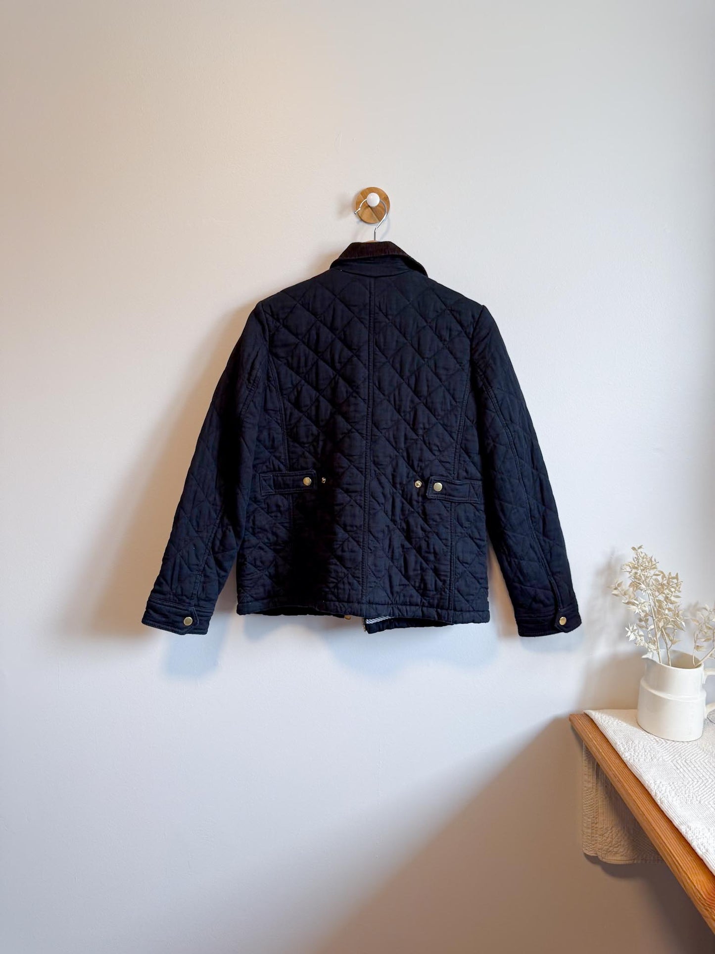 J.Crew Quilted Navy Chore Coat with Corduroy Collar (Size XS)