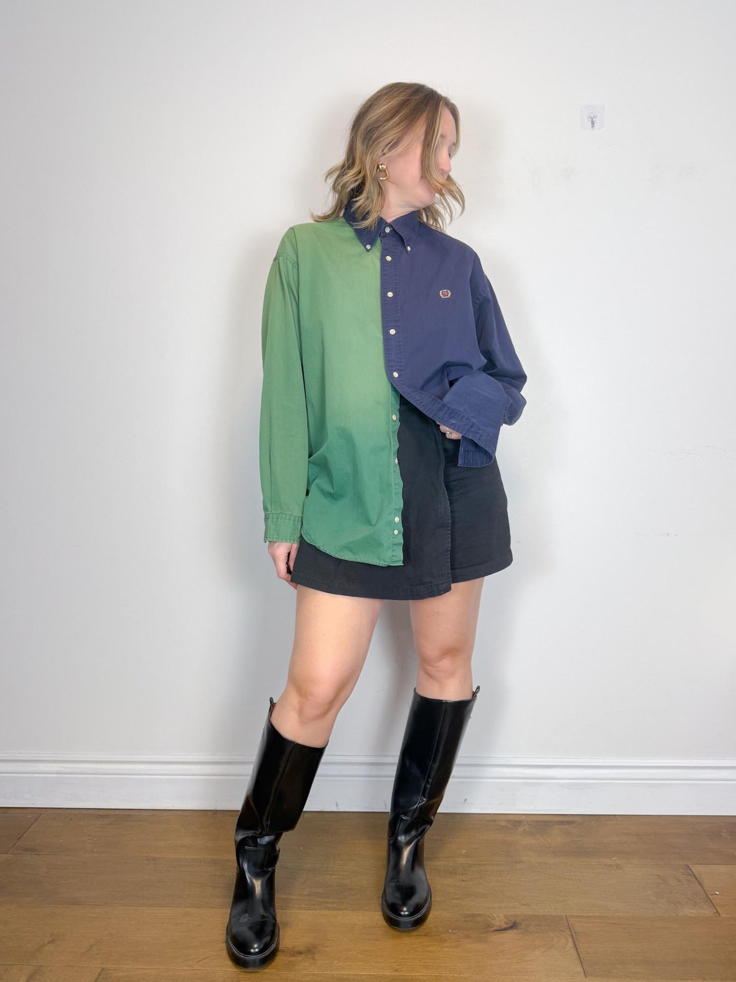 Vintage 90s Tommy Hilfiger Colour Block Button Down (Size L)