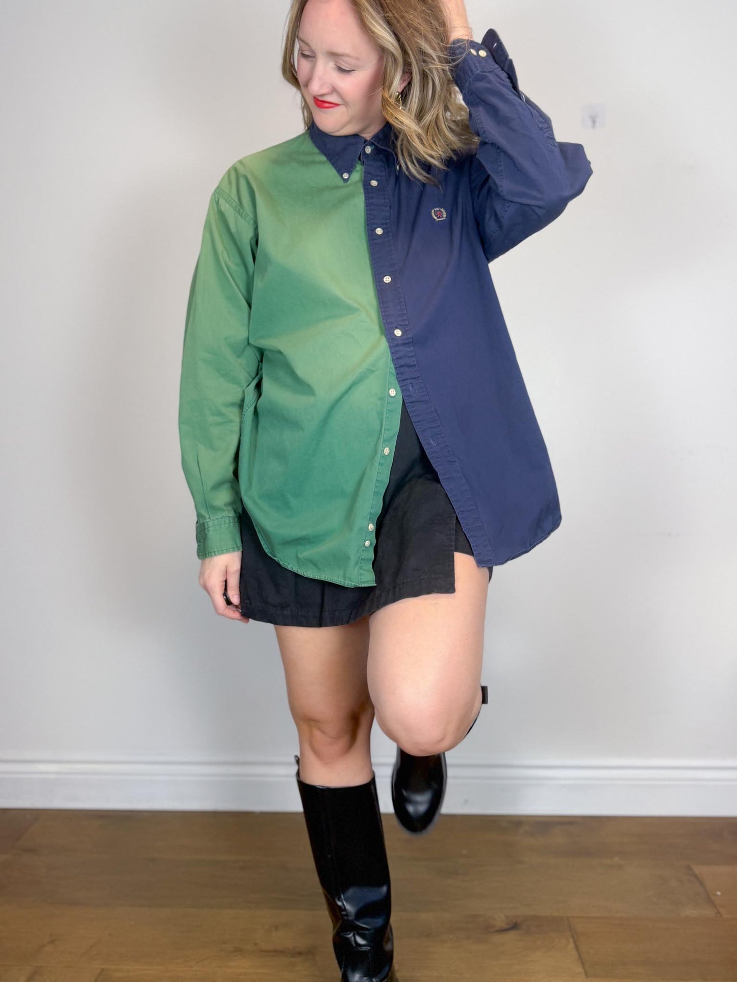 Vintage 90s Tommy Hilfiger Colour Block Button Down (Size L)