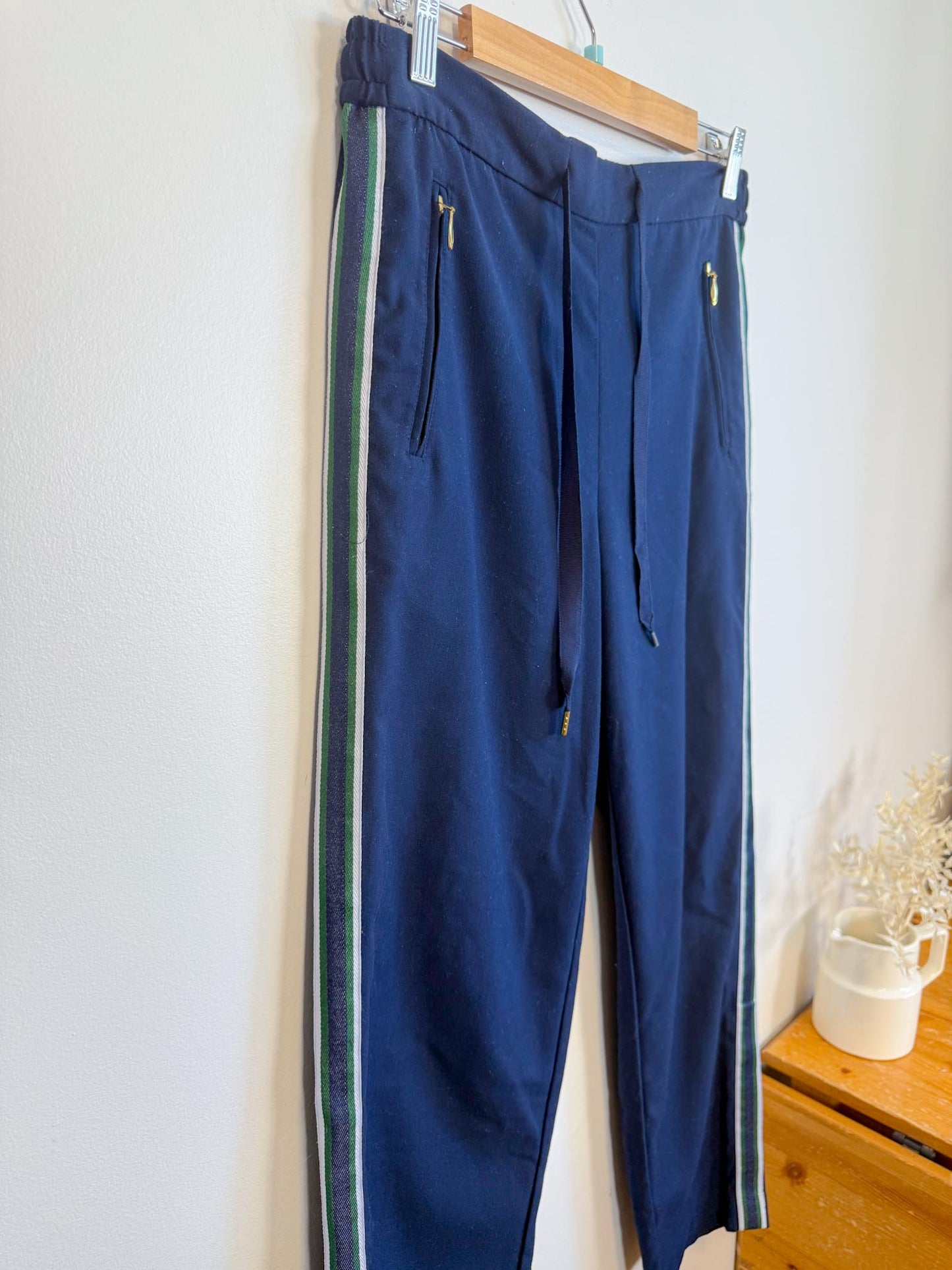 Part Two Striped Jogger Pants in Navy/Green (Size 36)