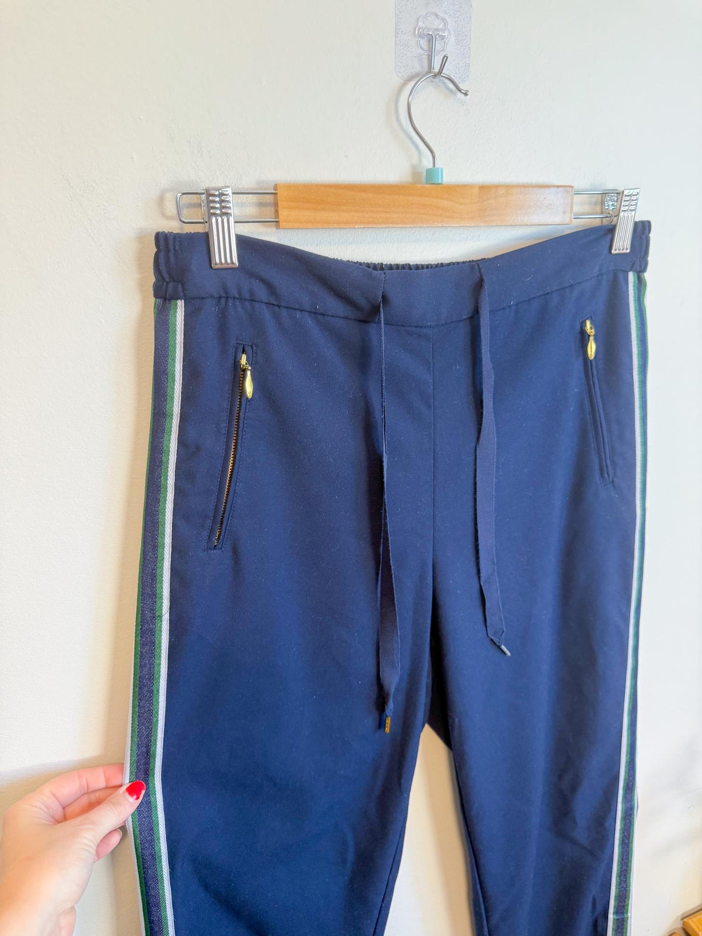 Part Two Striped Jogger Pants in Navy/Green (Size 36)