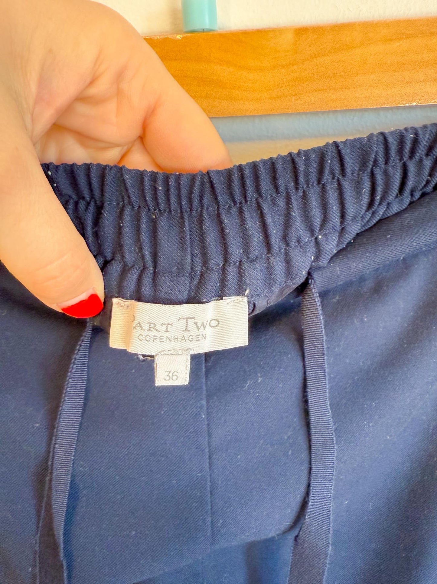 Part Two Striped Jogger Pants in Navy/Green (Size 36)