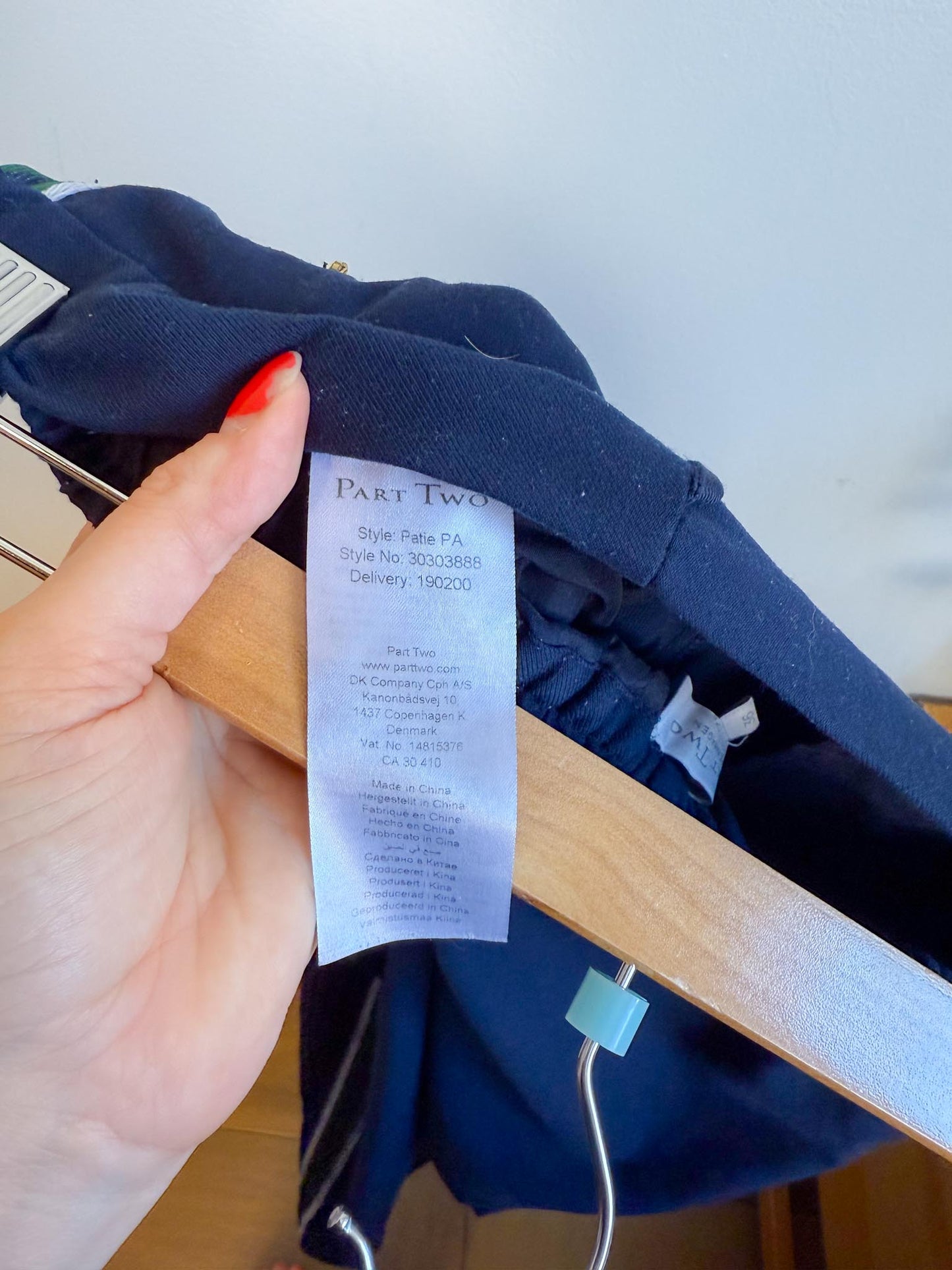 Part Two Striped Jogger Pants in Navy/Green (Size 36)