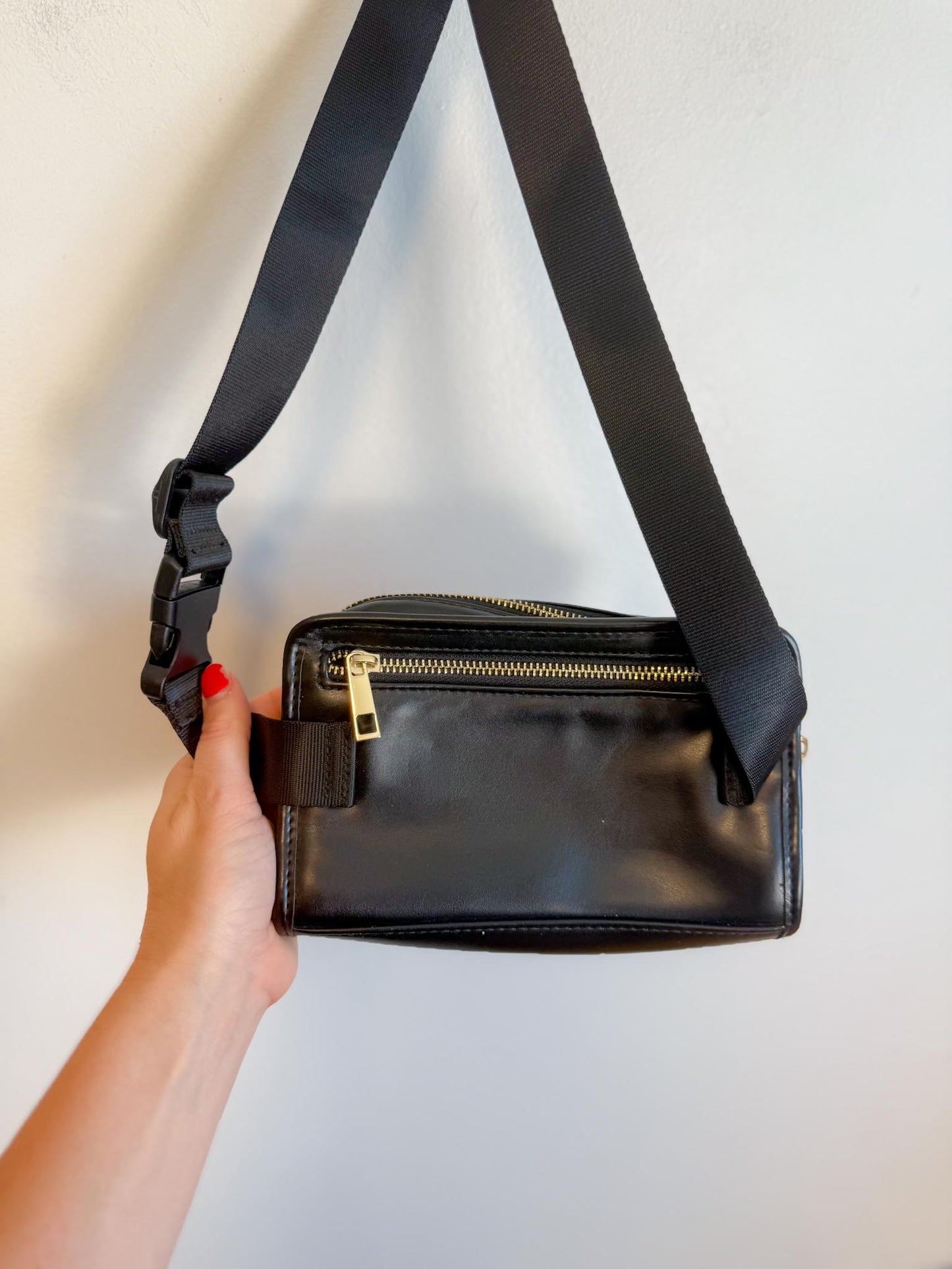 Amanda Uprichard Black Quilted Leather Crossbody Belt Bag