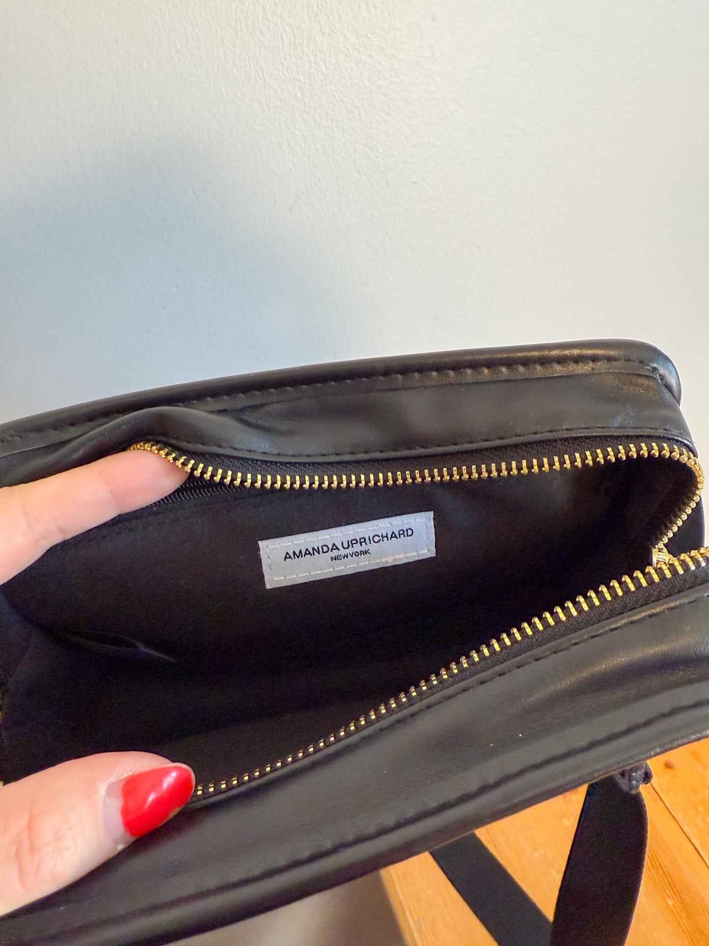Amanda Uprichard Black Quilted Leather Crossbody Belt Bag