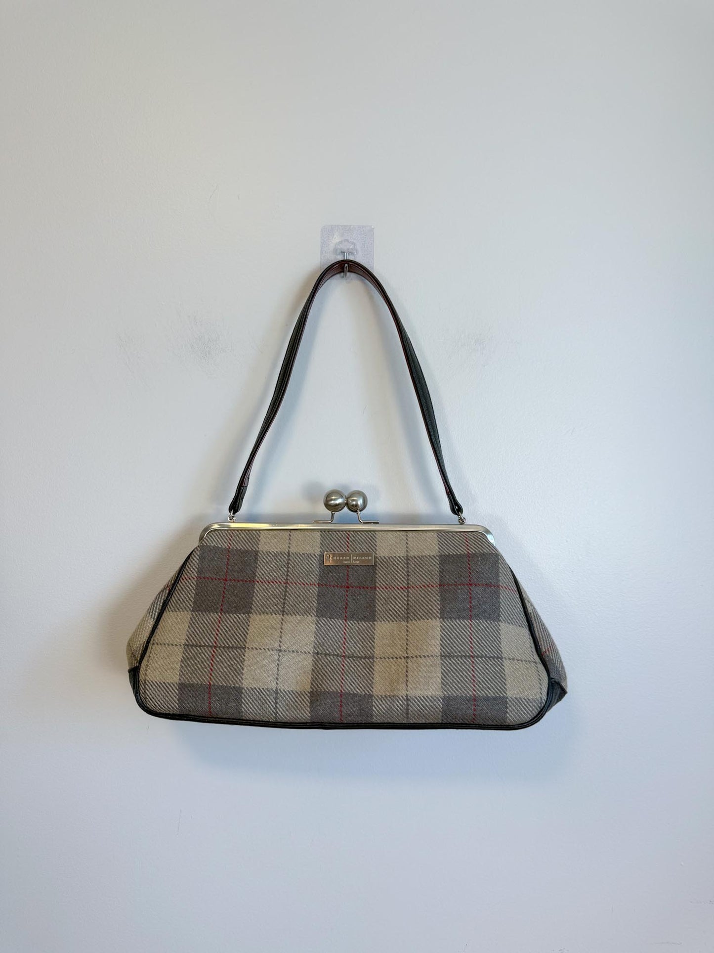 Karen Wilson Grey Plaid Handbag