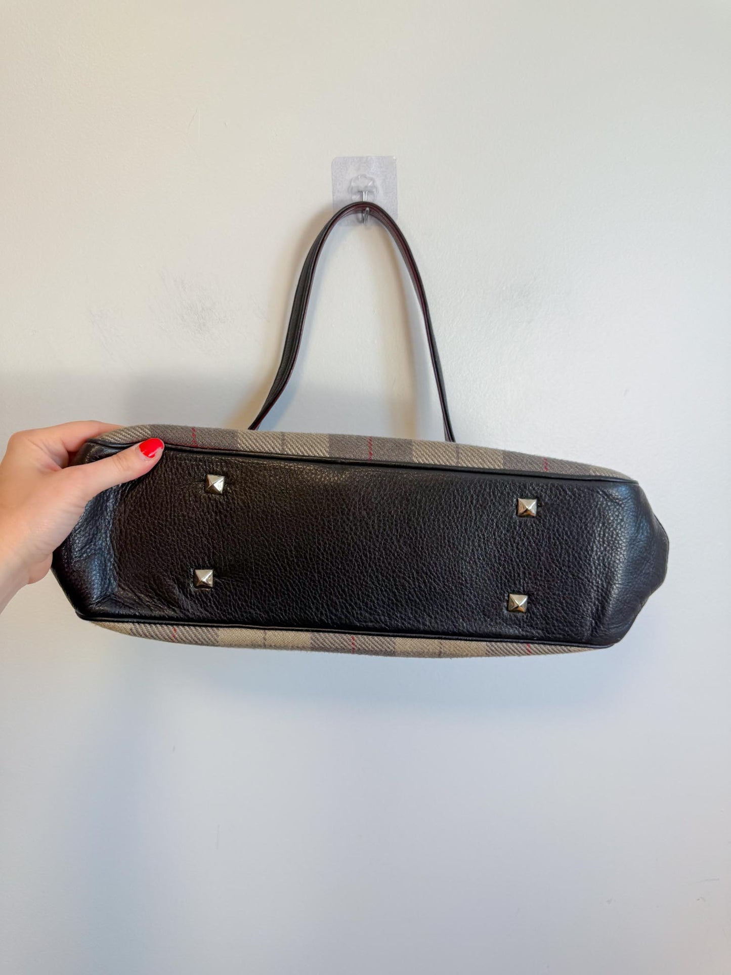Karen Wilson Grey Plaid Handbag