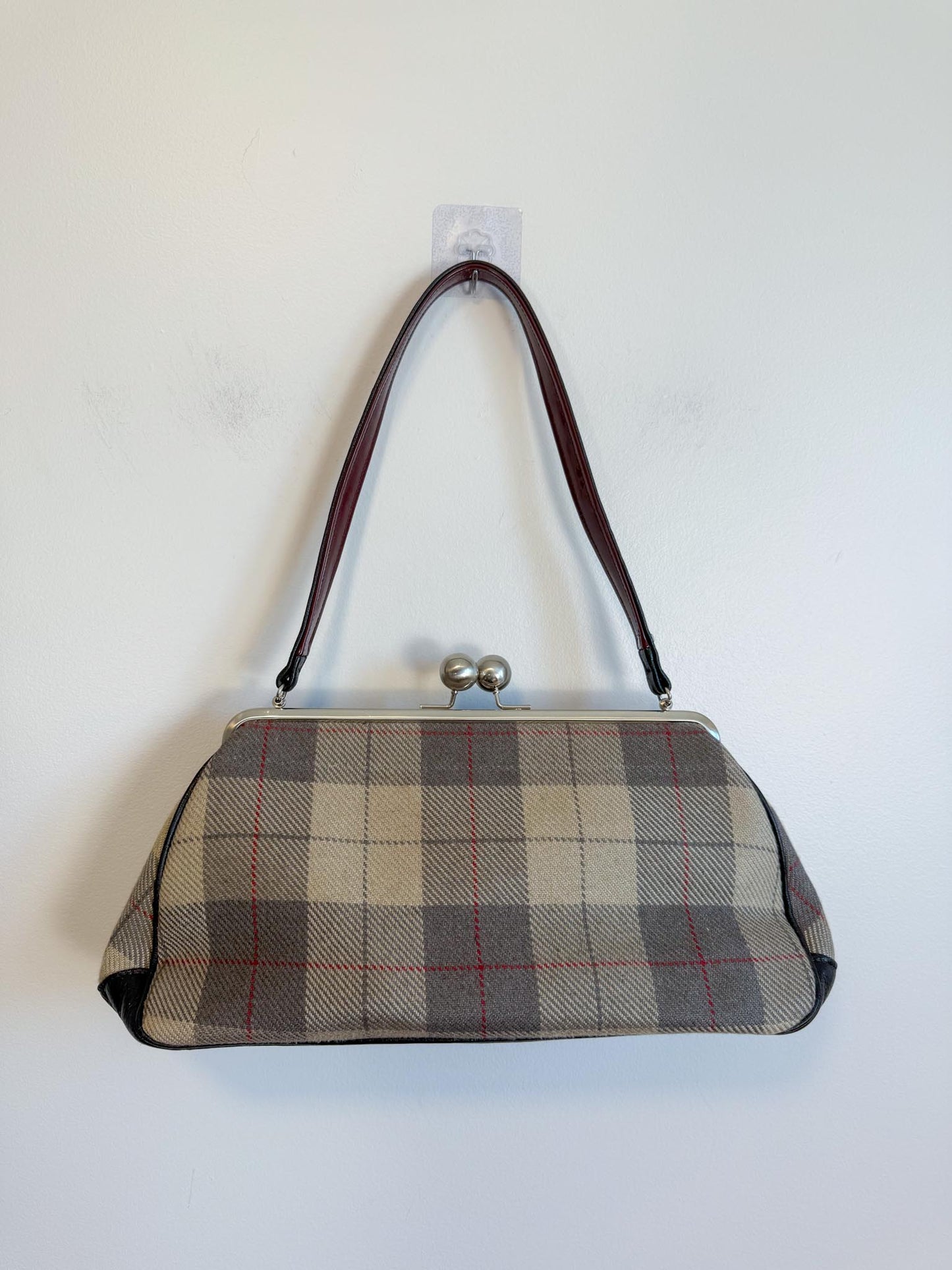 Karen Wilson Grey Plaid Handbag