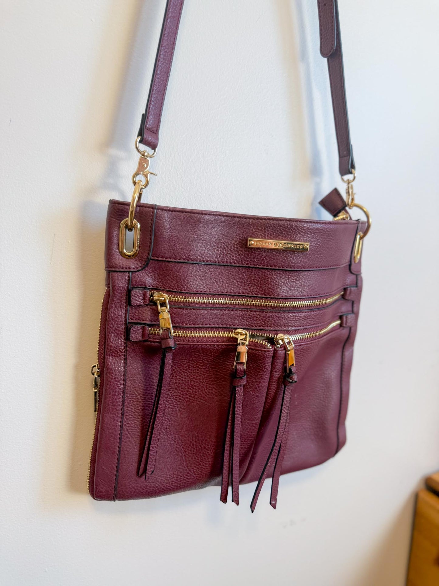 Poppy & Peonies "the Everday Crossbody Purse in Berry"