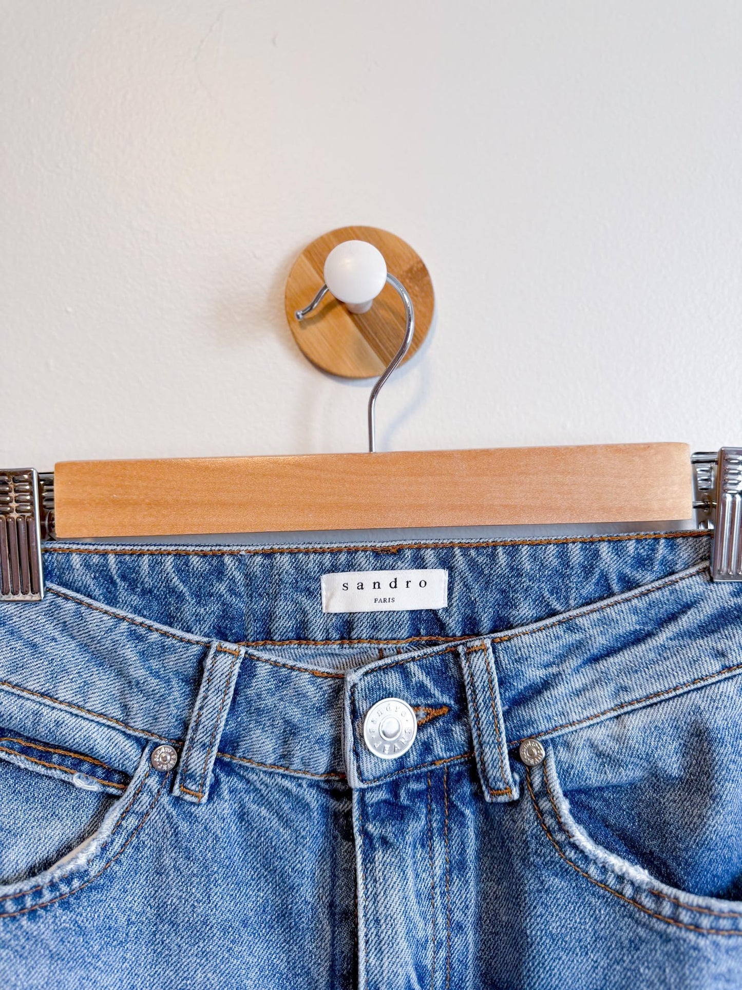 SANDRO Paris Wide Leg Denim Jeans (Size 25)