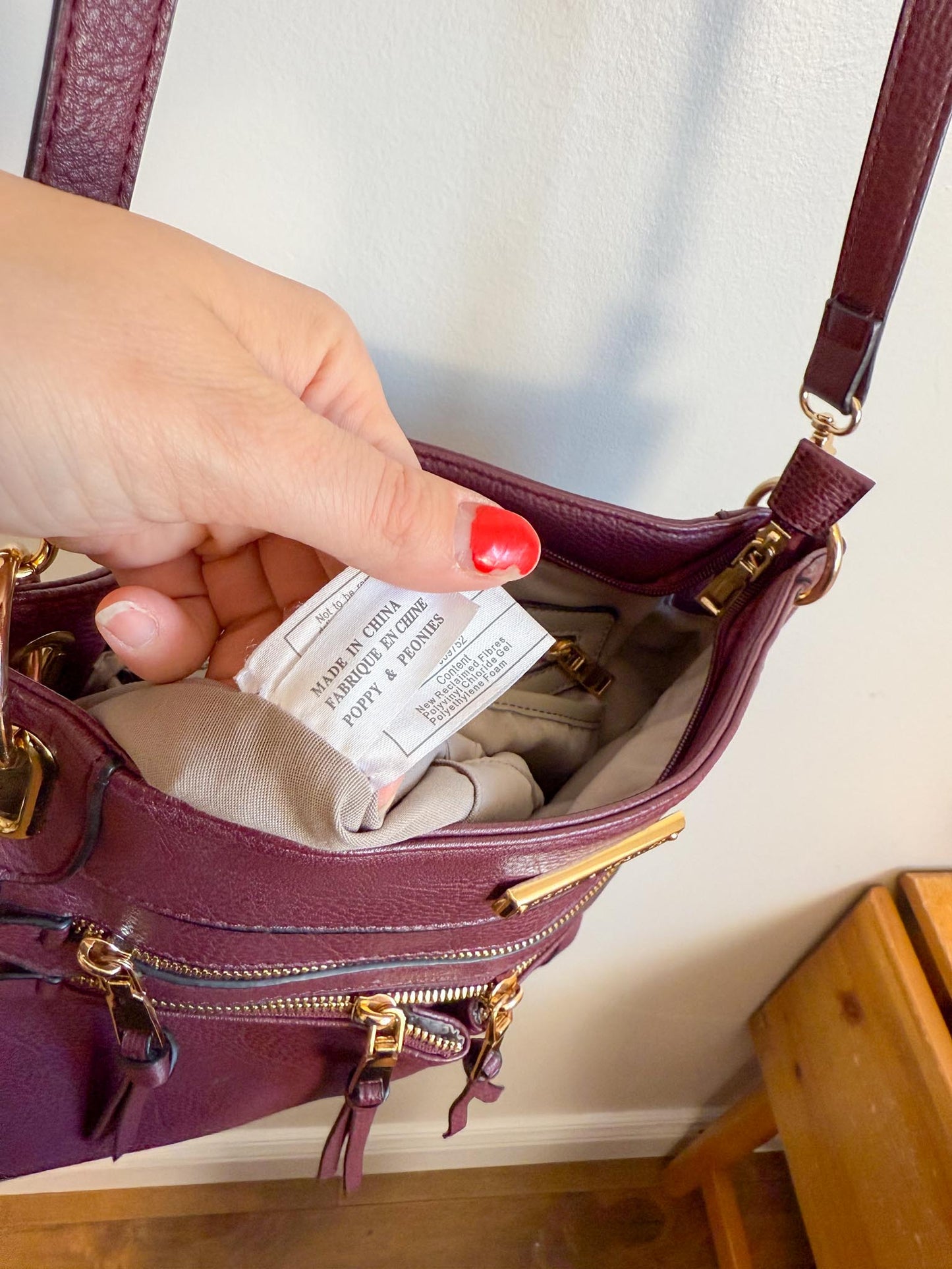 Poppy & Peonies "the Everday Crossbody Purse in Berry"