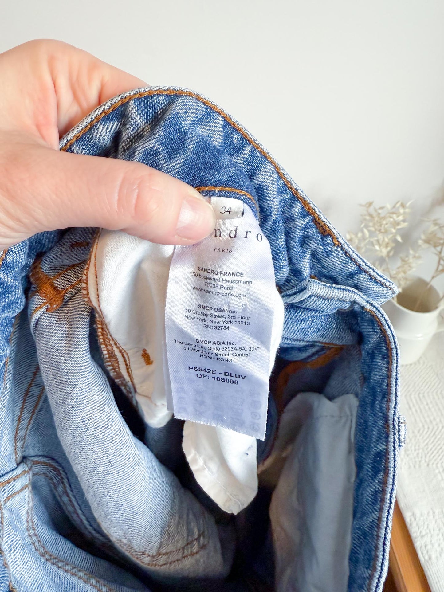 SANDRO Paris Wide Leg Denim Jeans (Size 25)