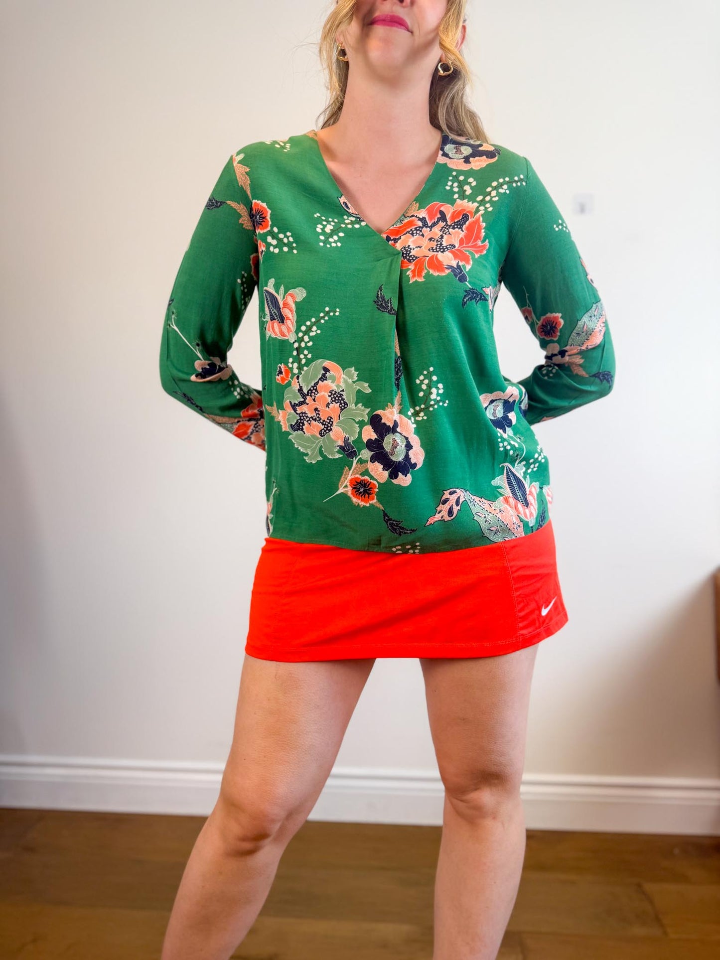 Part Two "Pax Blouse in Green Floral" (Size M/L)
