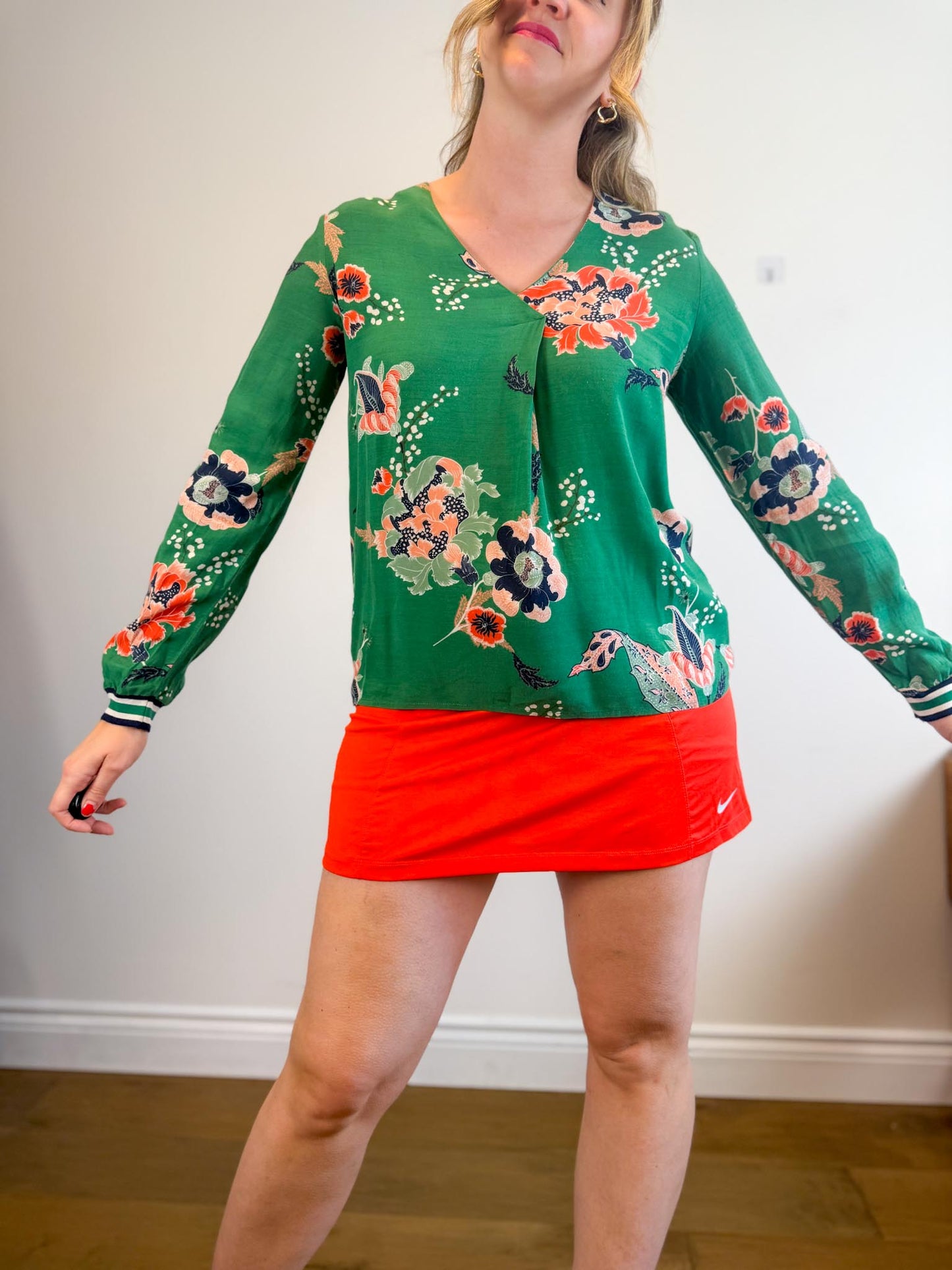 Part Two "Pax Blouse in Green Floral" (Size M/L)