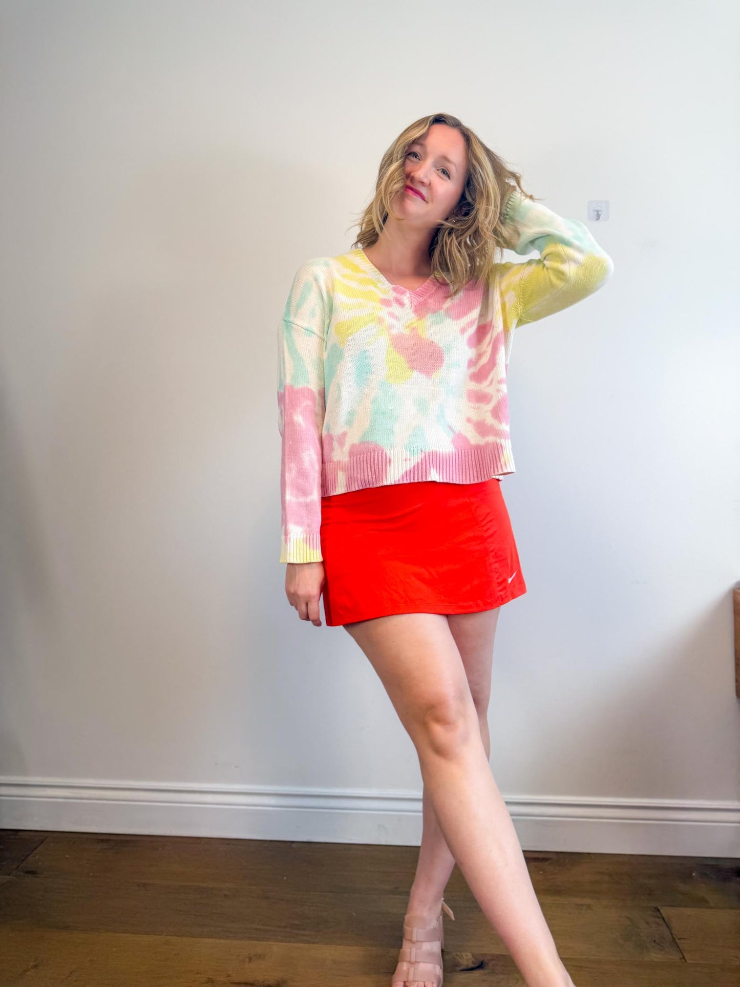 Lisa Todd Tie Dye V-Neck Sweater (Size S/M)