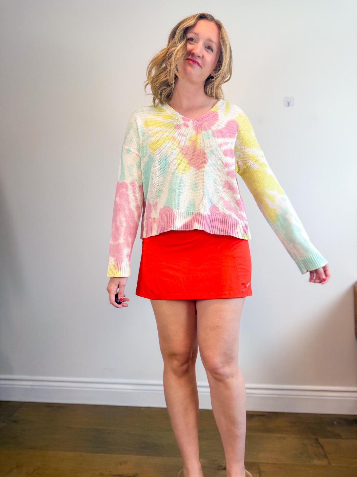 Lisa Todd Tie Dye V-Neck Sweater (Size S/M)