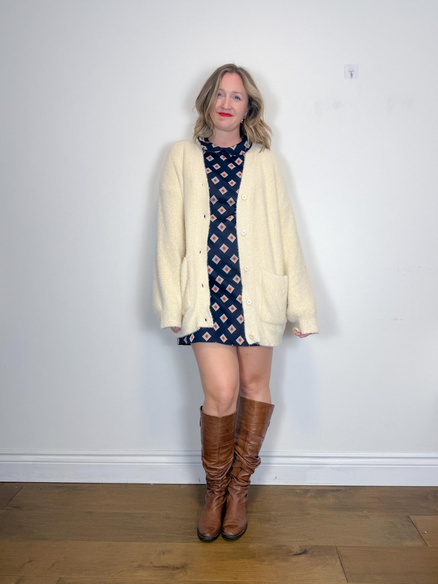 Smash & Tess Fuzzy Neutral Cardigan (Size 2XL)