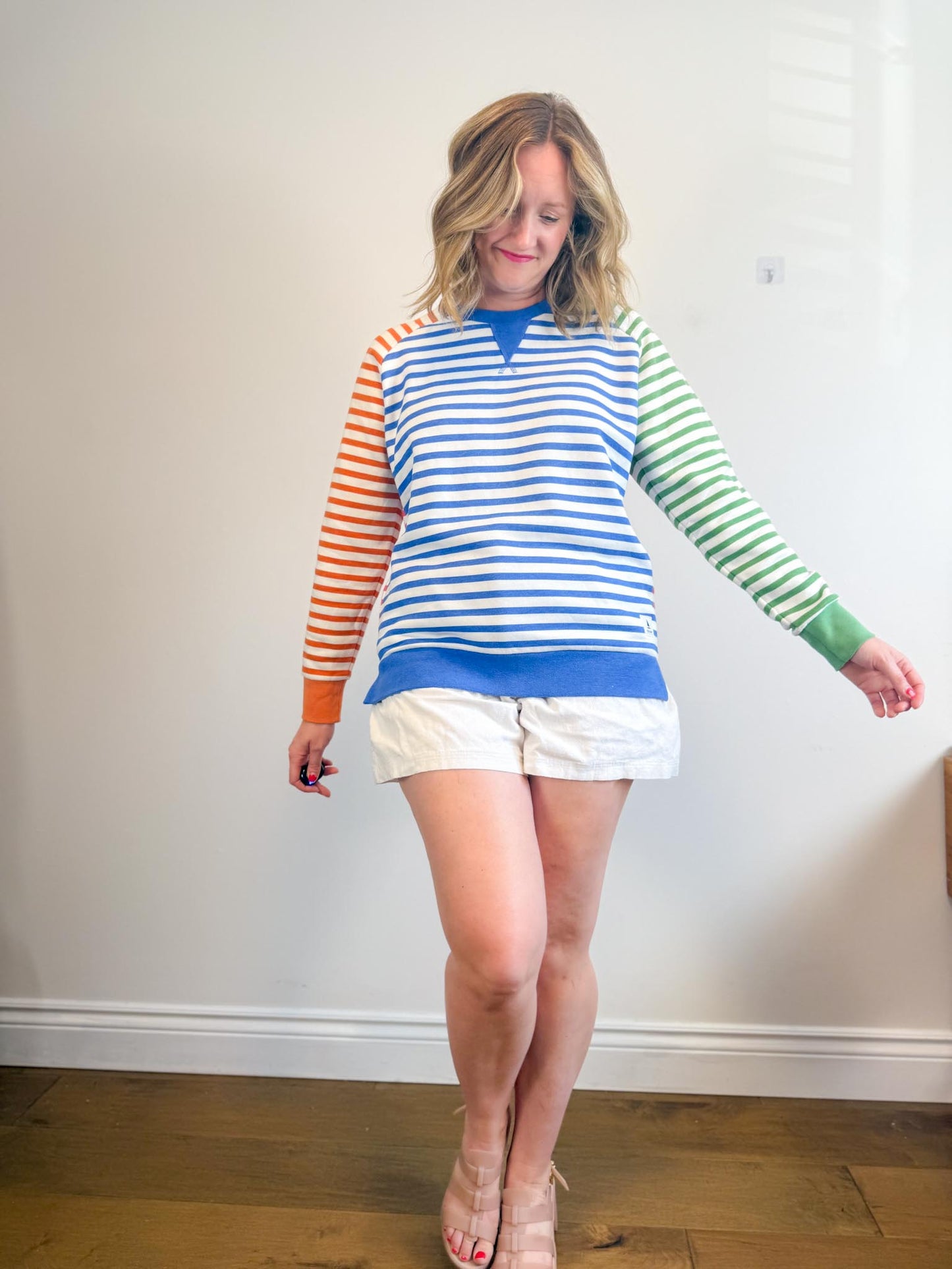 WANAKOME "Panna Multi-Stripe Sweatshirt" (Size S/M)