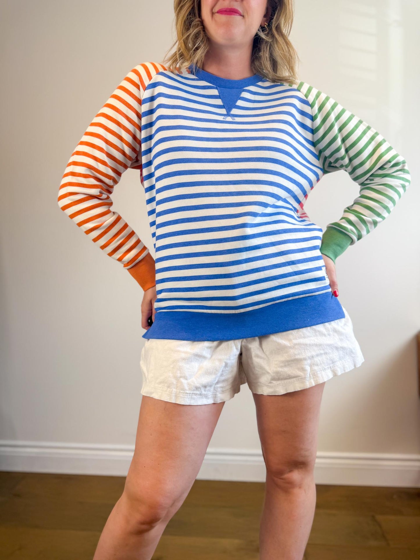 WANAKOME "Panna Multi-Stripe Sweatshirt" (Size S/M)