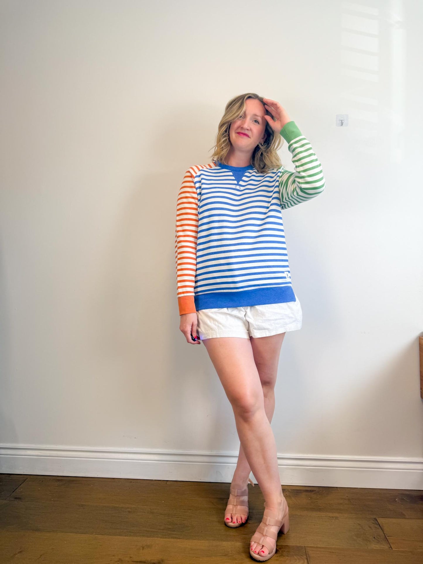 WANAKOME "Panna Multi-Stripe Sweatshirt" (Size S/M)
