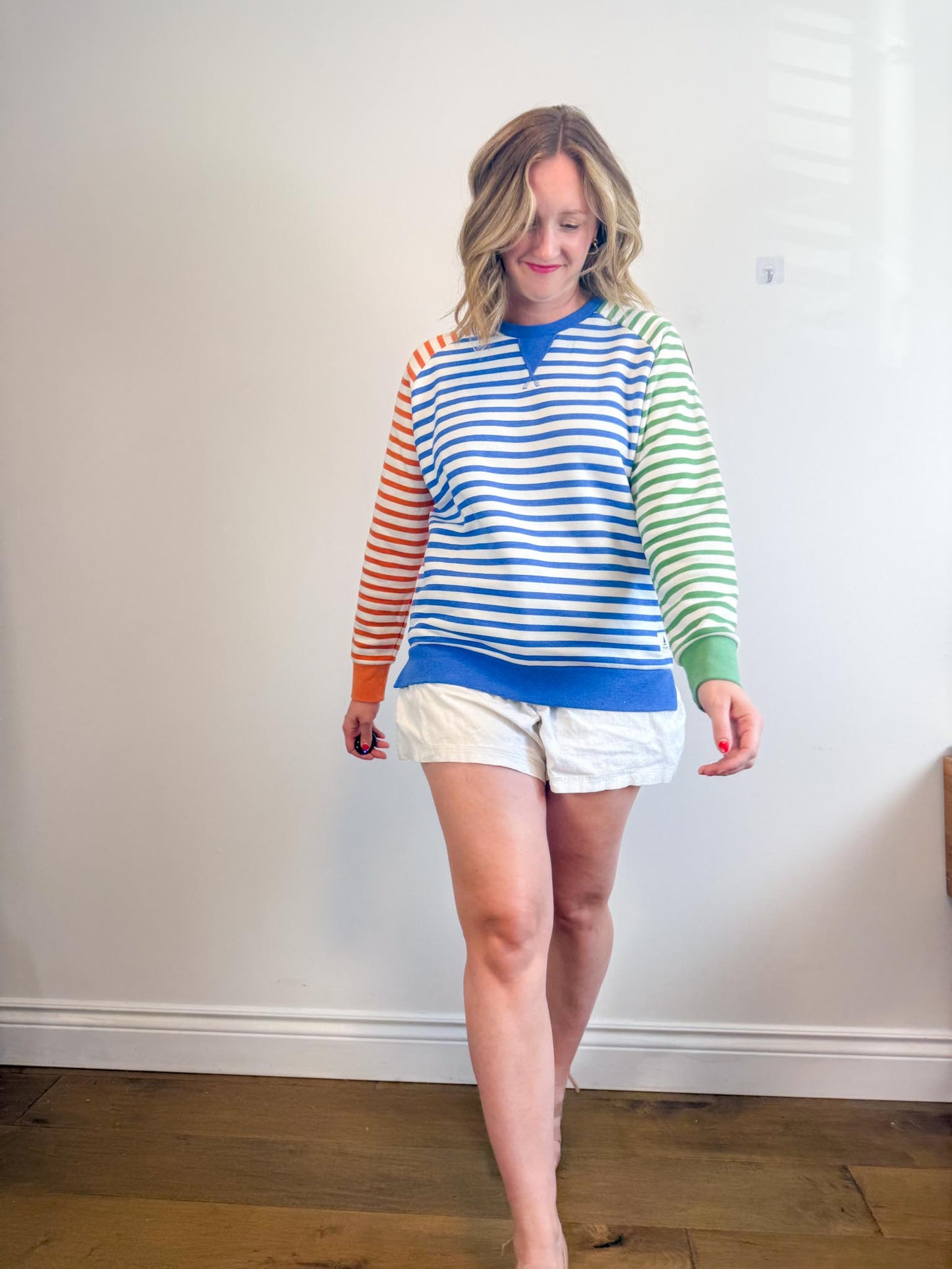 WANAKOME "Panna Multi-Stripe Sweatshirt" (Size S/M)