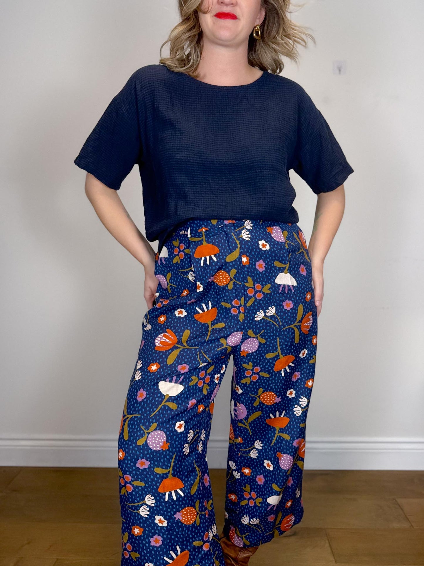 Princess Highway x ModCloth Linen Wide Leg Pants in Floral Print (Size 16)