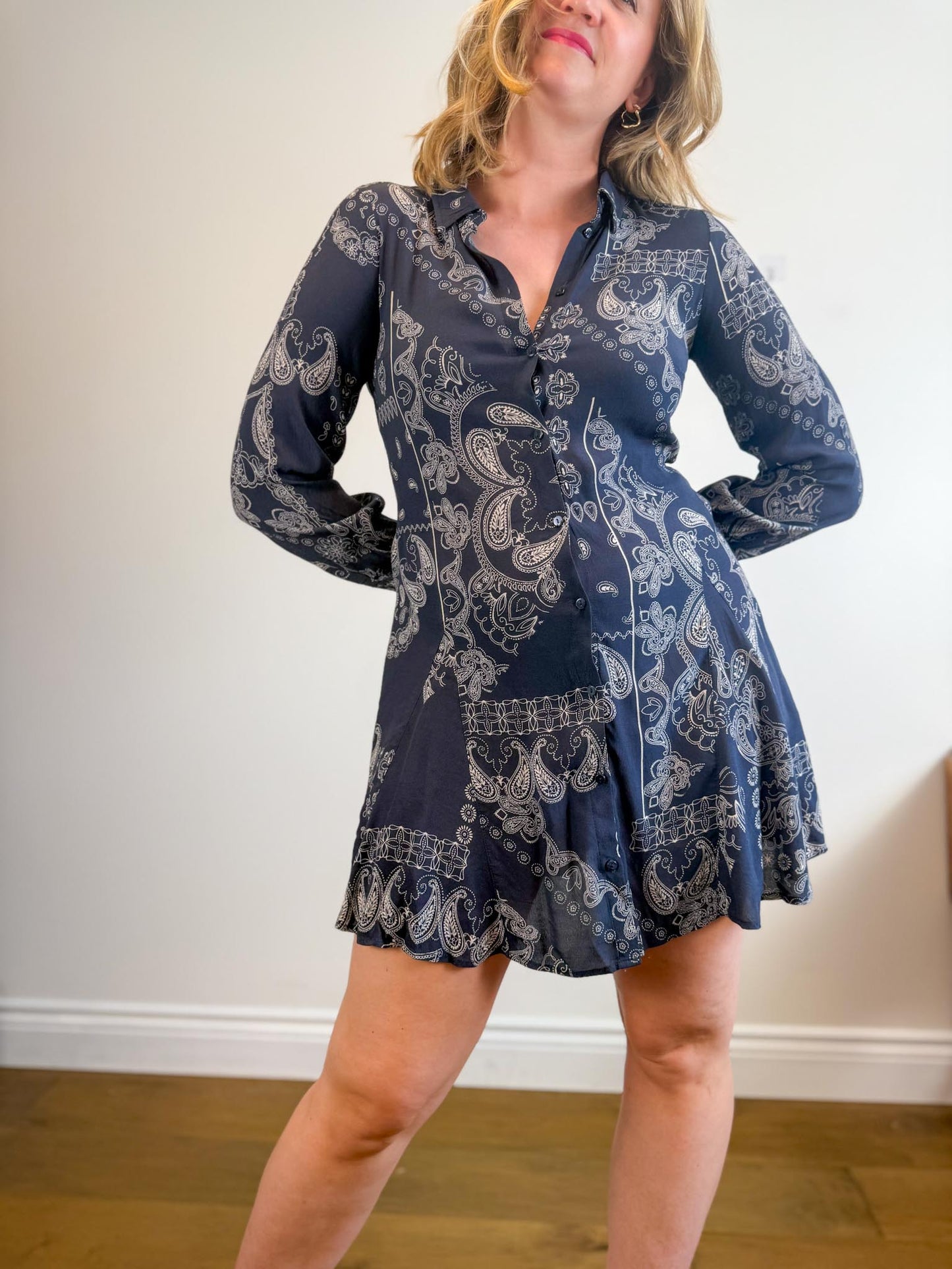 InWear "Esilya Dress in Navy Print" (Size M)