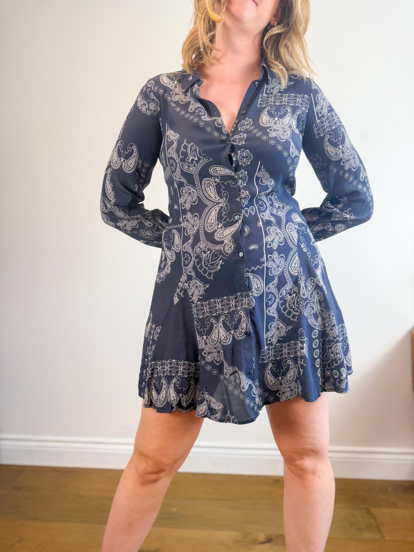 InWear "Esilya Dress in Navy Print" (Size M)