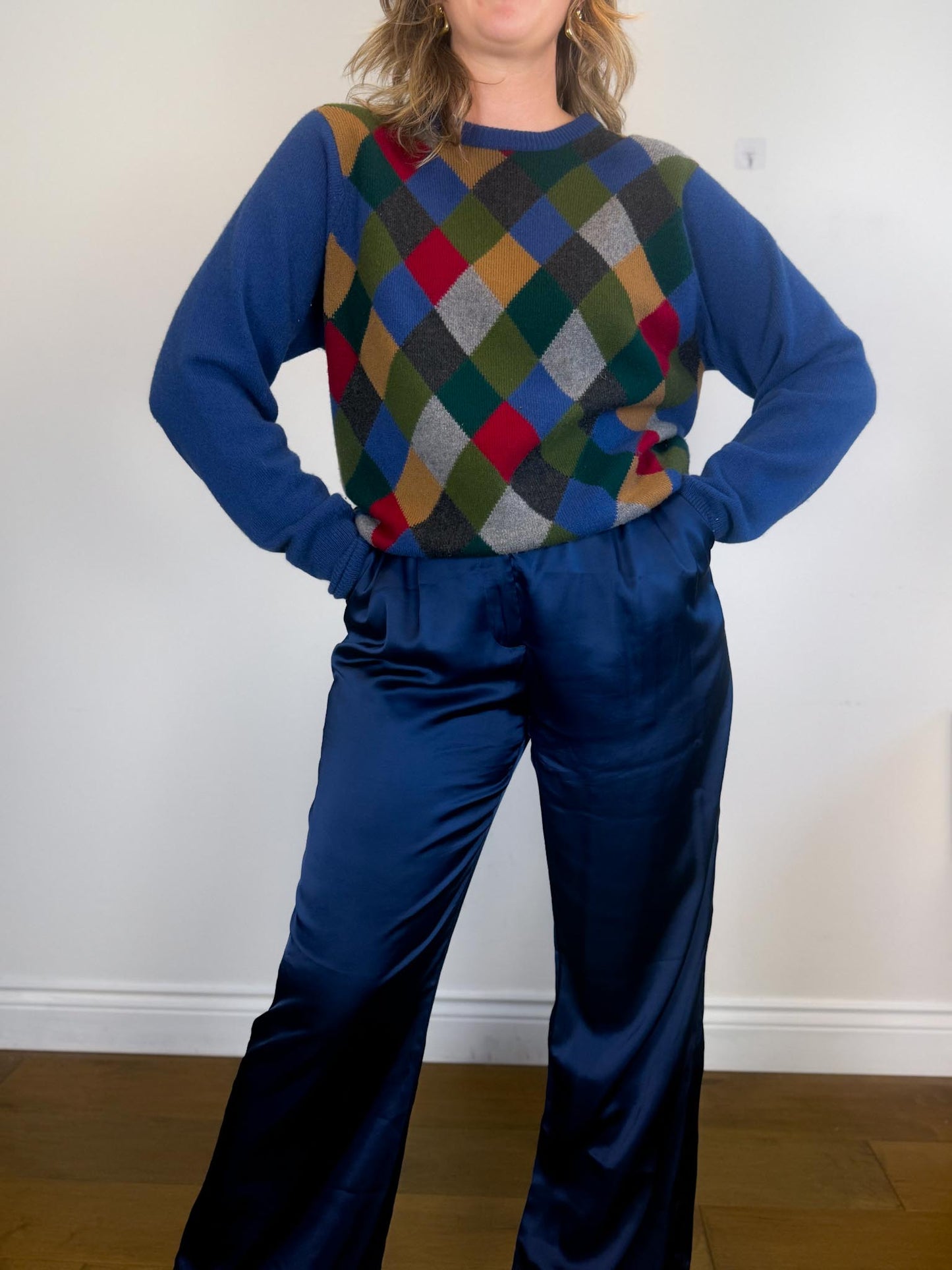 Vintage Dunhill Cashmere Sweater in Plaid SOLD AS IS (Size L)