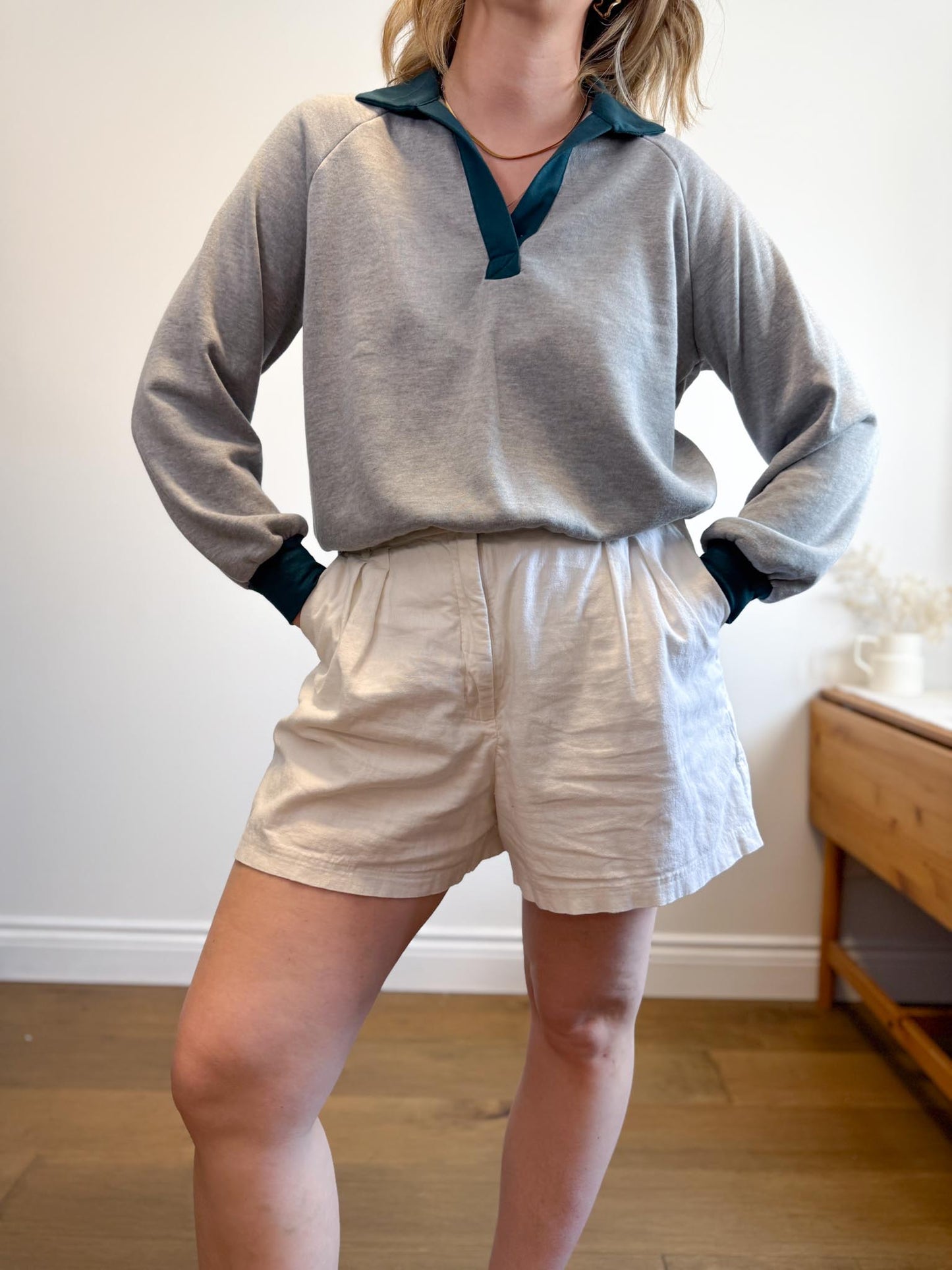 Project Social LA Pullover Sweater in Grey/Green (Size S/M)