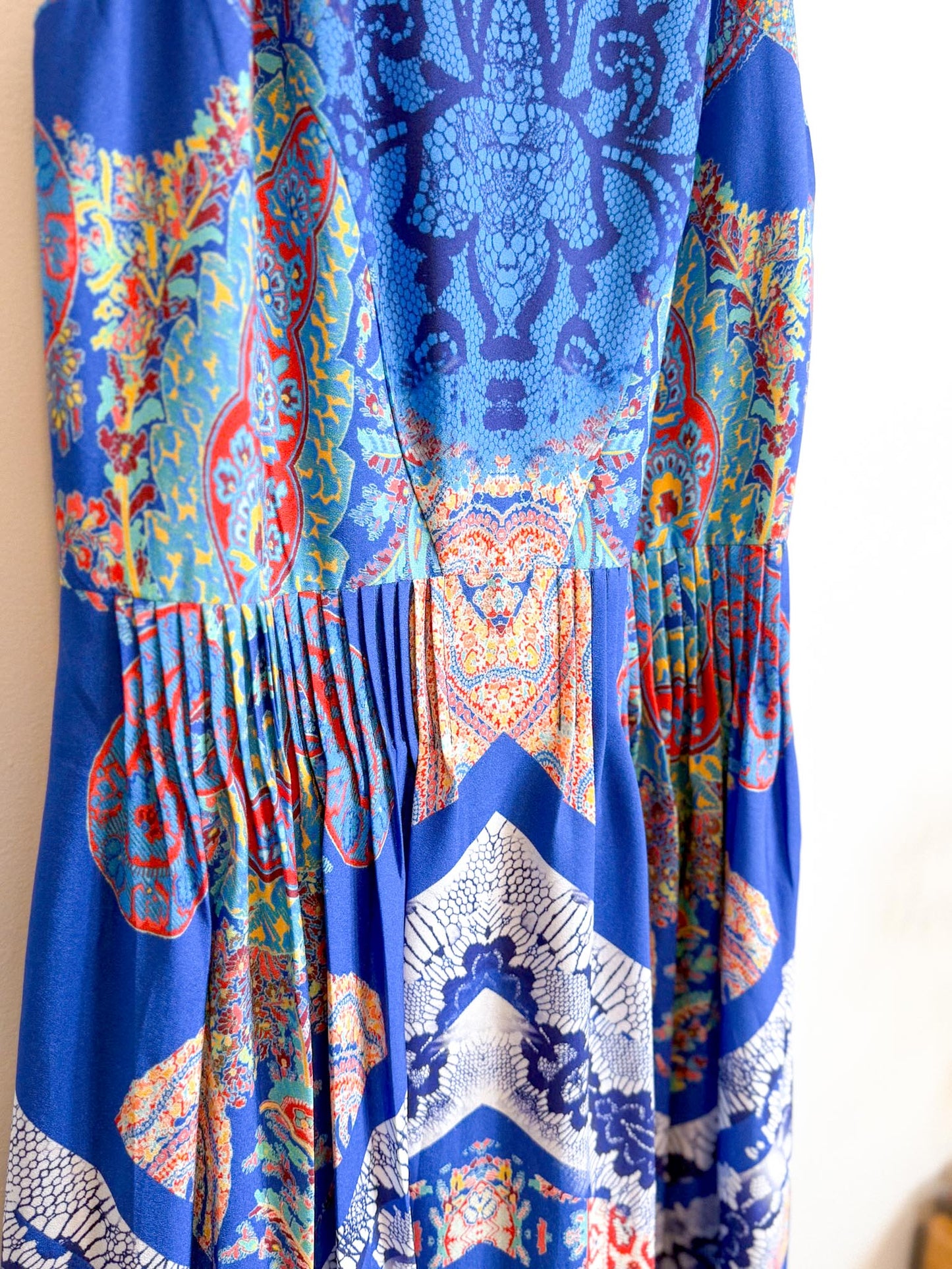 RANNA GILL Embroidered Halter Midi Dress (Size S)