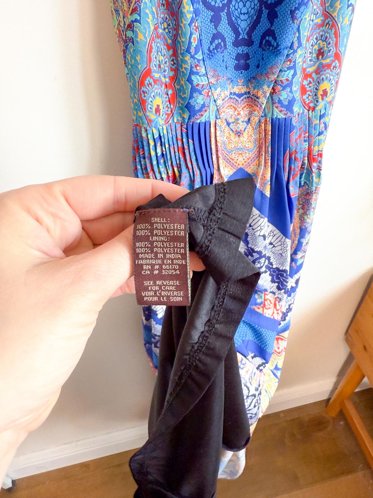 RANNA GILL Embroidered Halter Midi Dress (Size S)