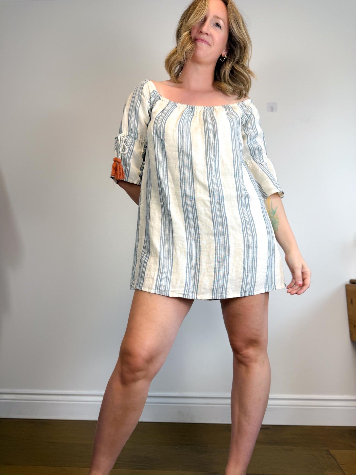 TULAROSA "Sara Dress in Chambray Stripe" NWT (Size S/M)