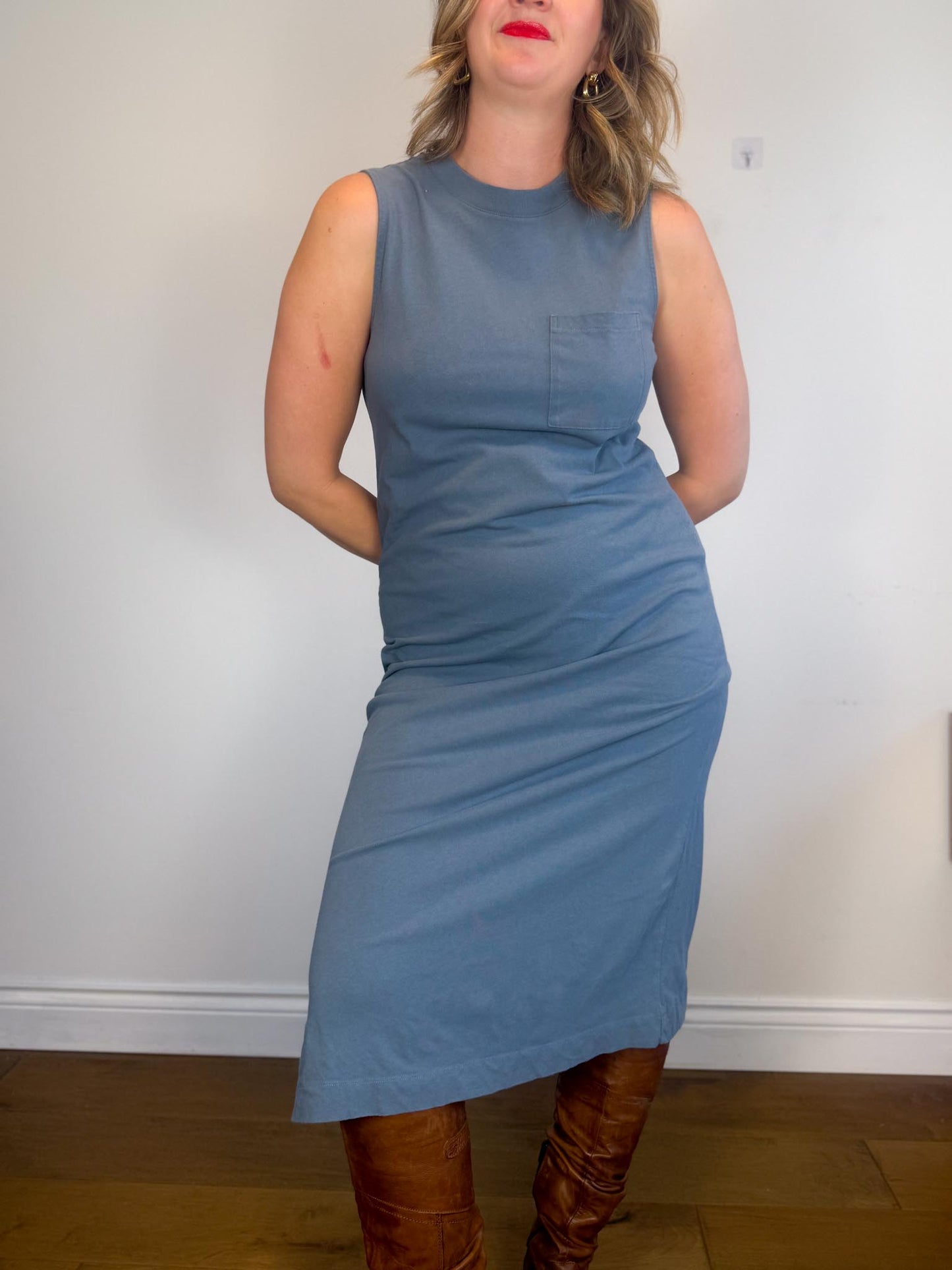 Everlane Tank Dress in Grey Blue (Size L)
